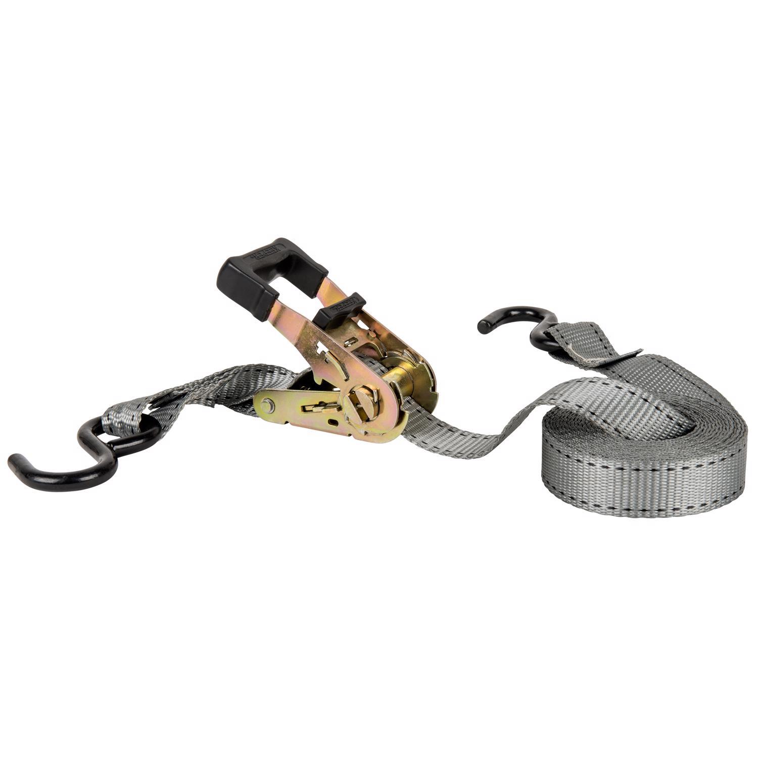 Keeper 1 in. W X 15 ft. L Gray Ratchet Tie Down Strap 500 lb 4 pk