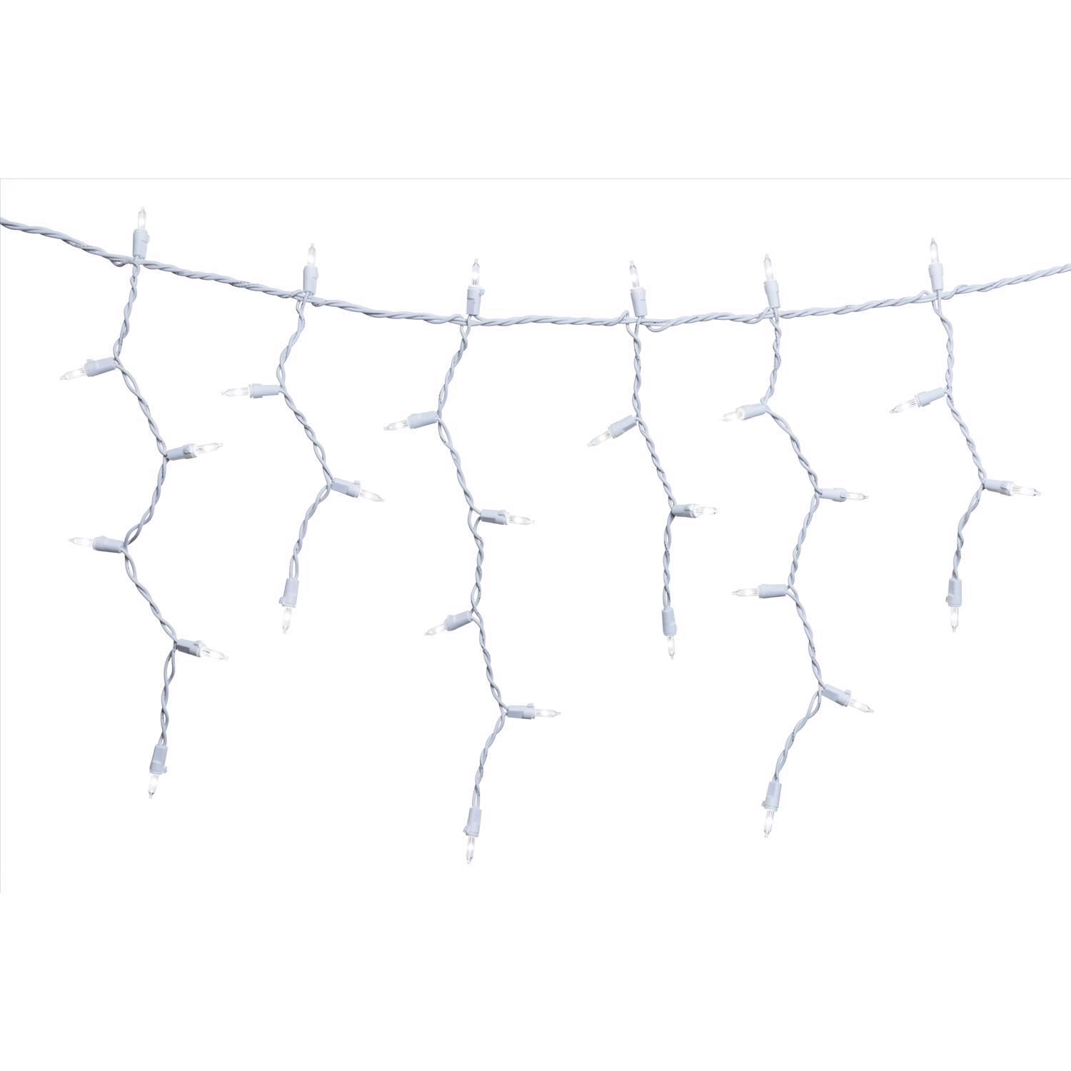 Celebrations Classic LED T5 Pure White 100 ct Icicle Christmas Lights 6 ft.