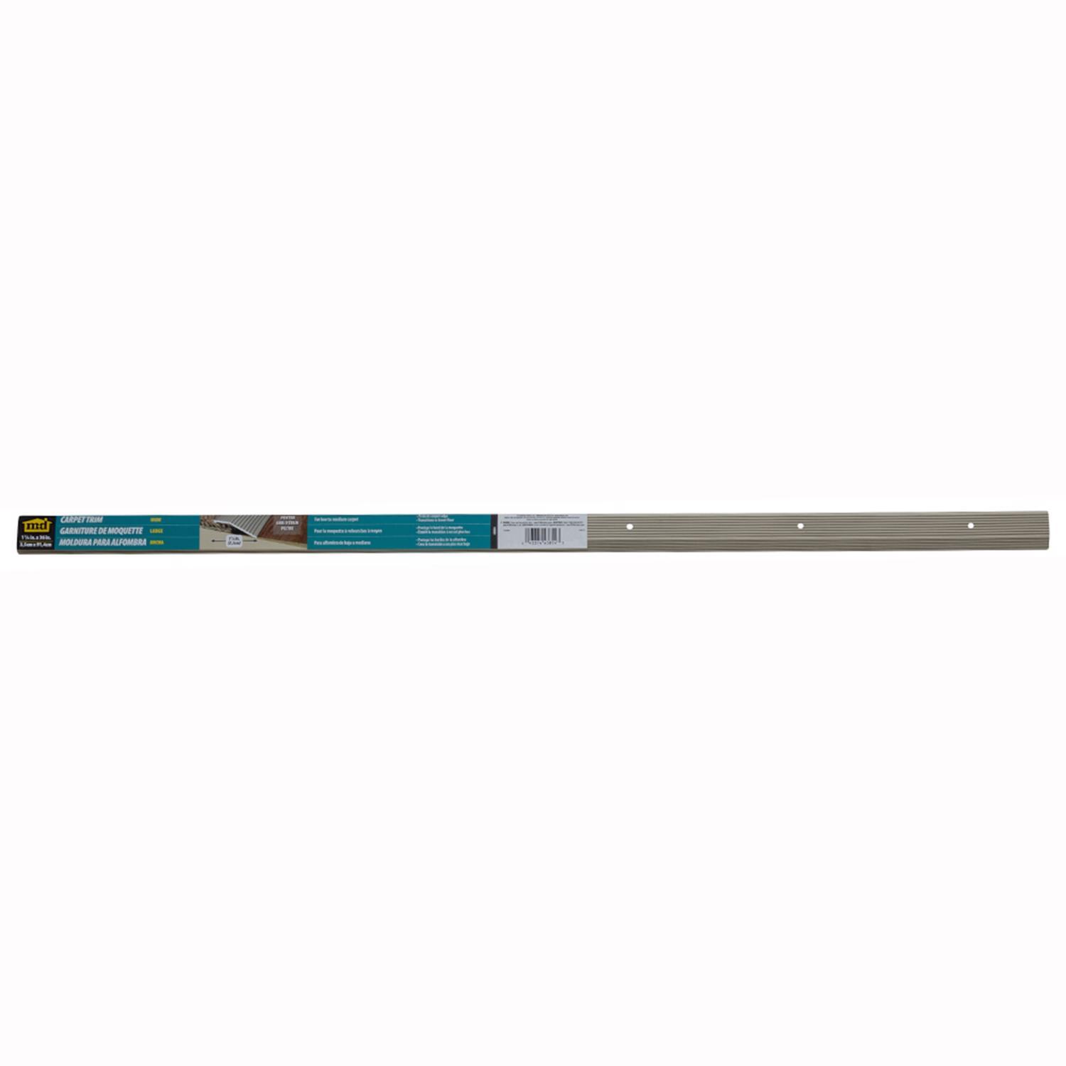 M-D Building Products 0.3 in. H X 1.375 in. W X 36 in. L Pewter Pewter Aluminum Carpet Trim