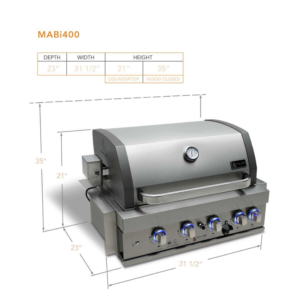 Mont Alpi 32 in. Built-in grill