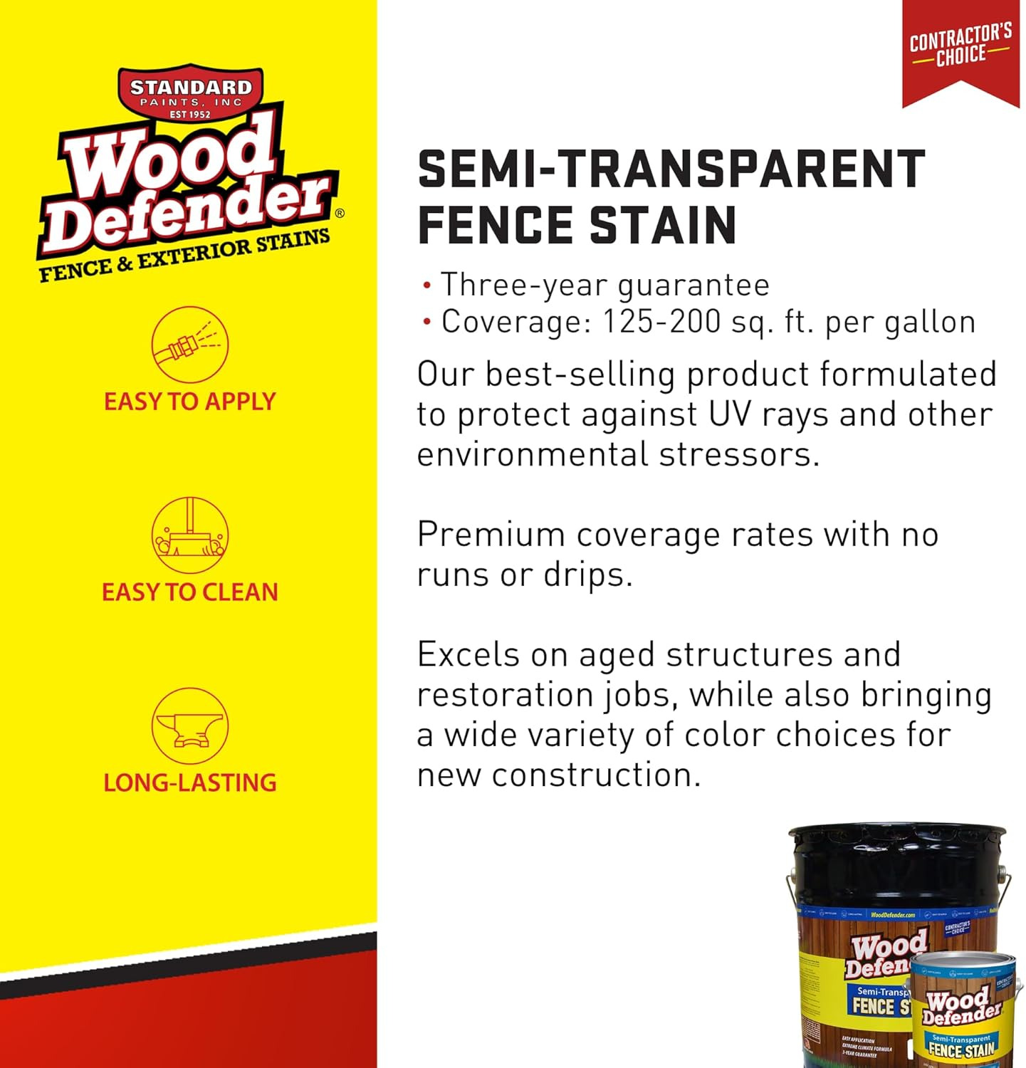 Wood Defender Semi-Transparent Fence Stain Cumberland Brown Gallon