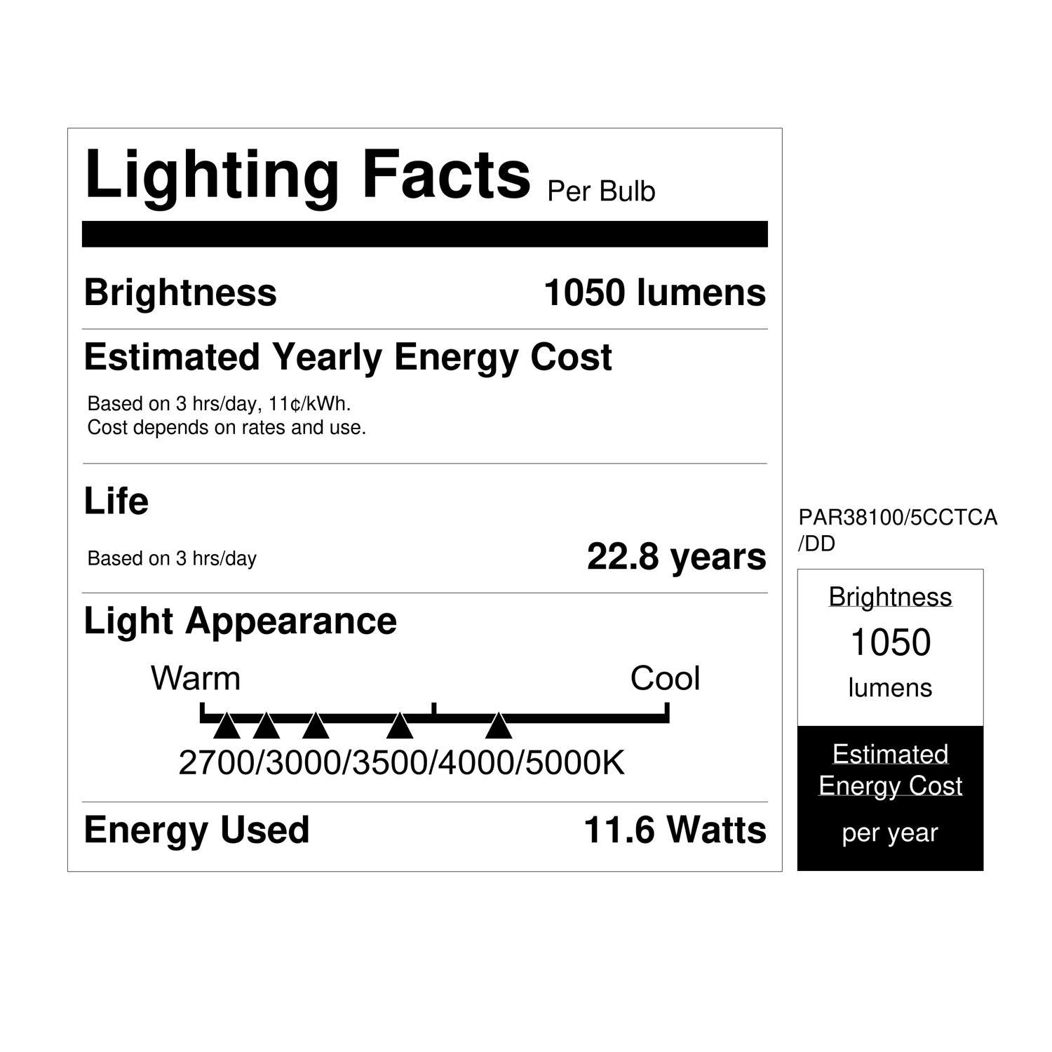 Feit PAR38 E26 (Medium) LED Bulb Color Changing 100 Watt Equivalence 1 Pack