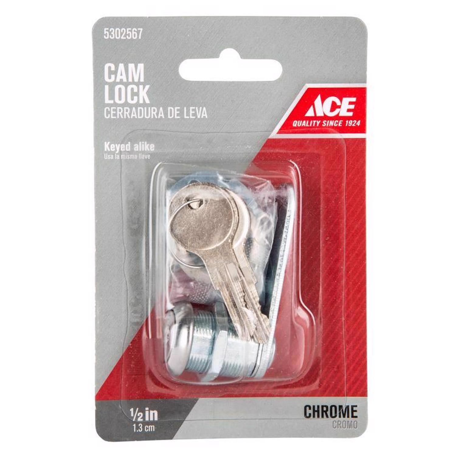 Ace Chrome Silver Brass Cam Lock