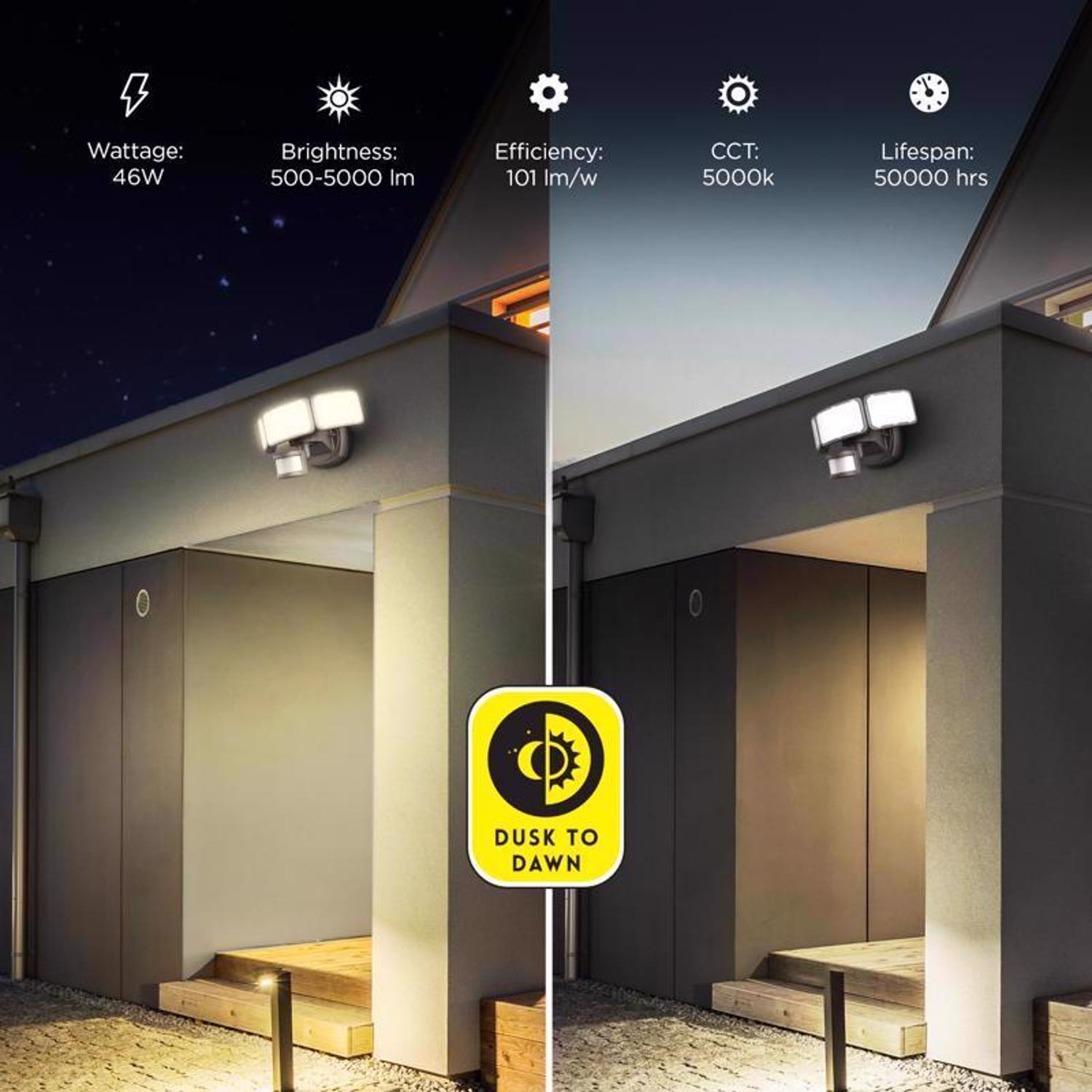 Feit Motion-Sensing Hardwired LED Bronze Security Floodlight