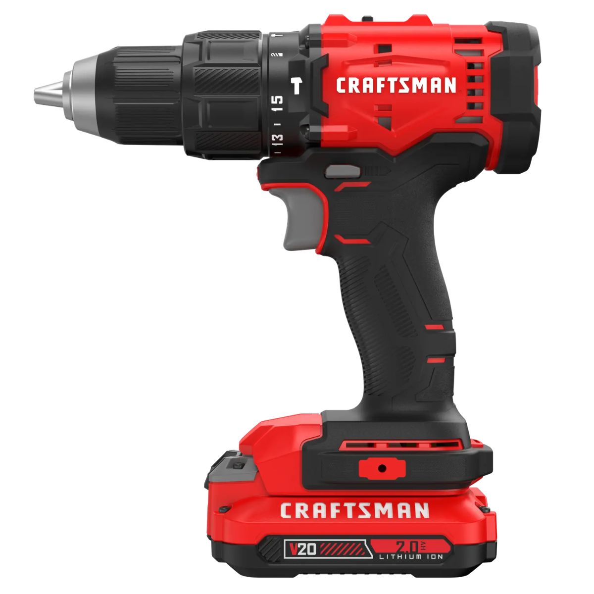 Craftsman V20 Cordless 1/2 in. Hammer Drill Kit With 2Ah Battery and Charger