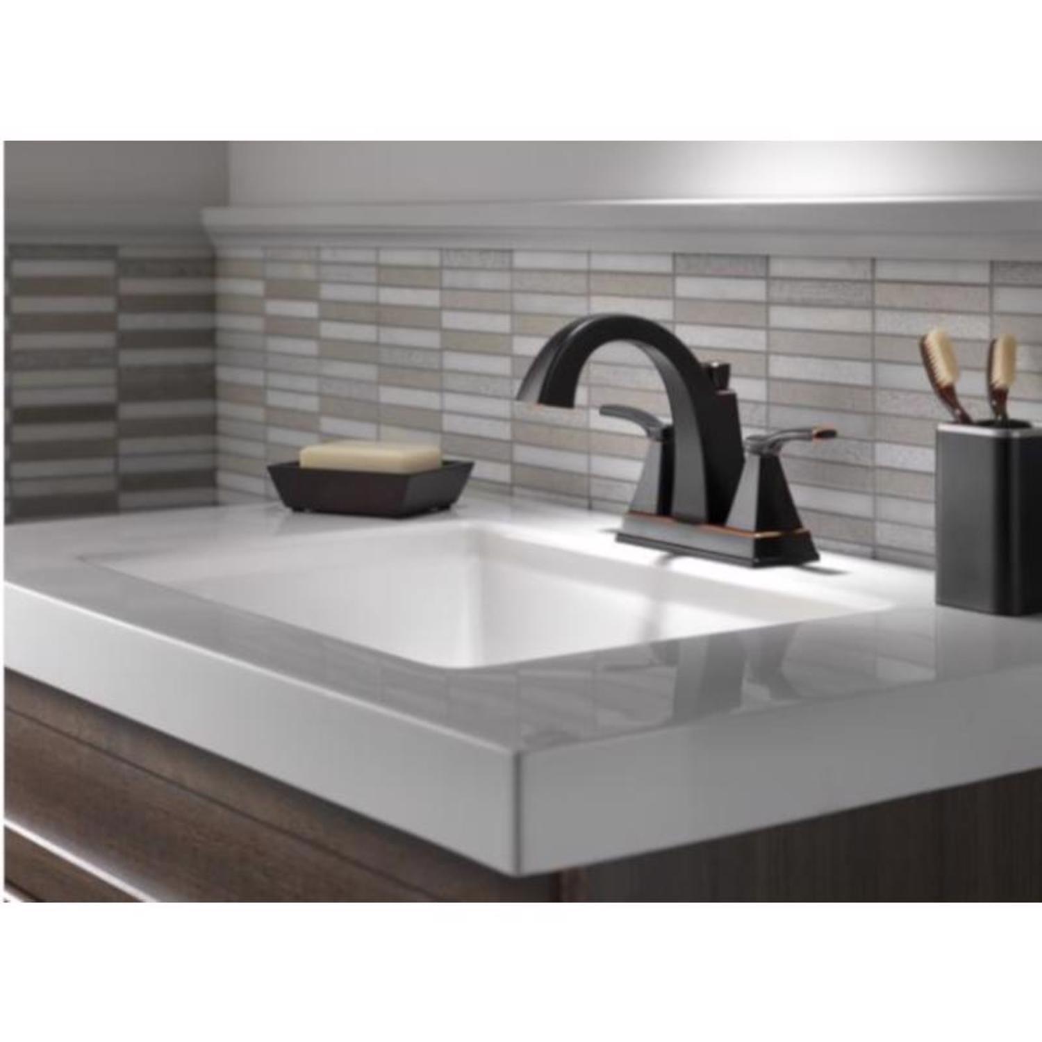 Delta Flynn Oil Rubbed Bronze Bathroom Faucet 4 in.