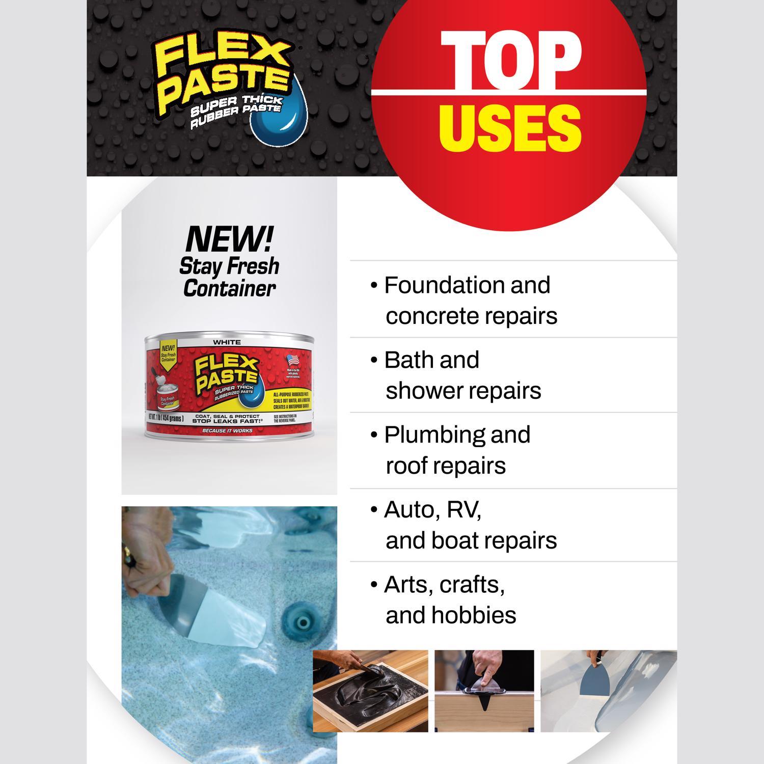 Flex Seal Family of Products Flex Paste White Rubberized Paste 1 lb