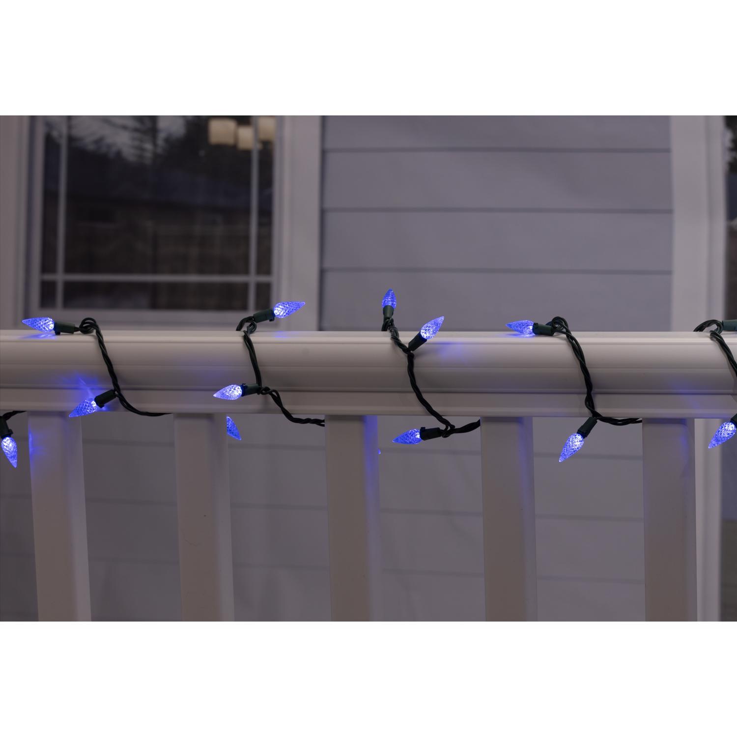 Celebrations Classic LED C6 Blue 100 ct String Christmas Lights 24.75 ft.