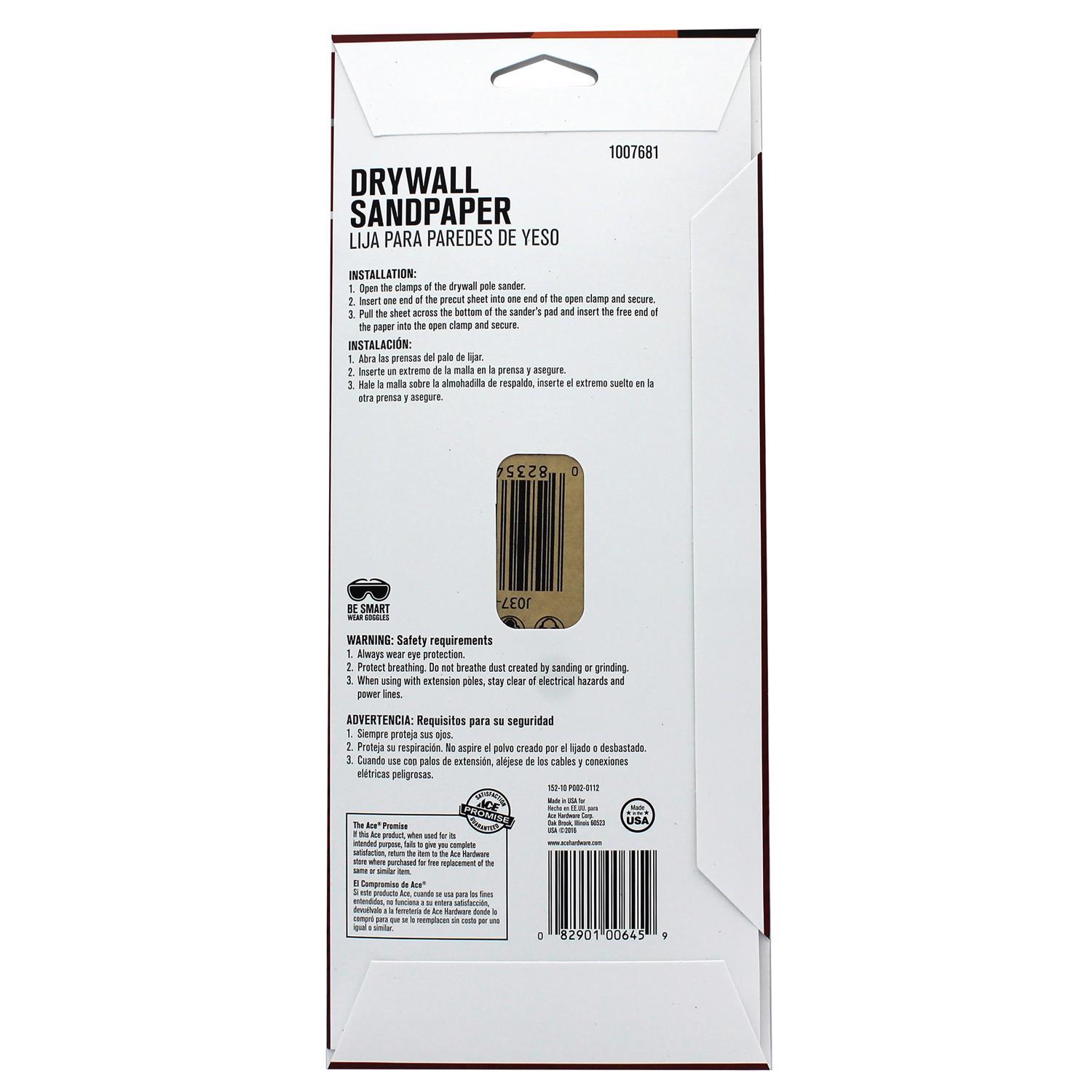 Ace 11-1/4 in. L X 4-1/4 in. W 80 Grit Silicon Carbide Drywall Sanding Sheet 5 pk