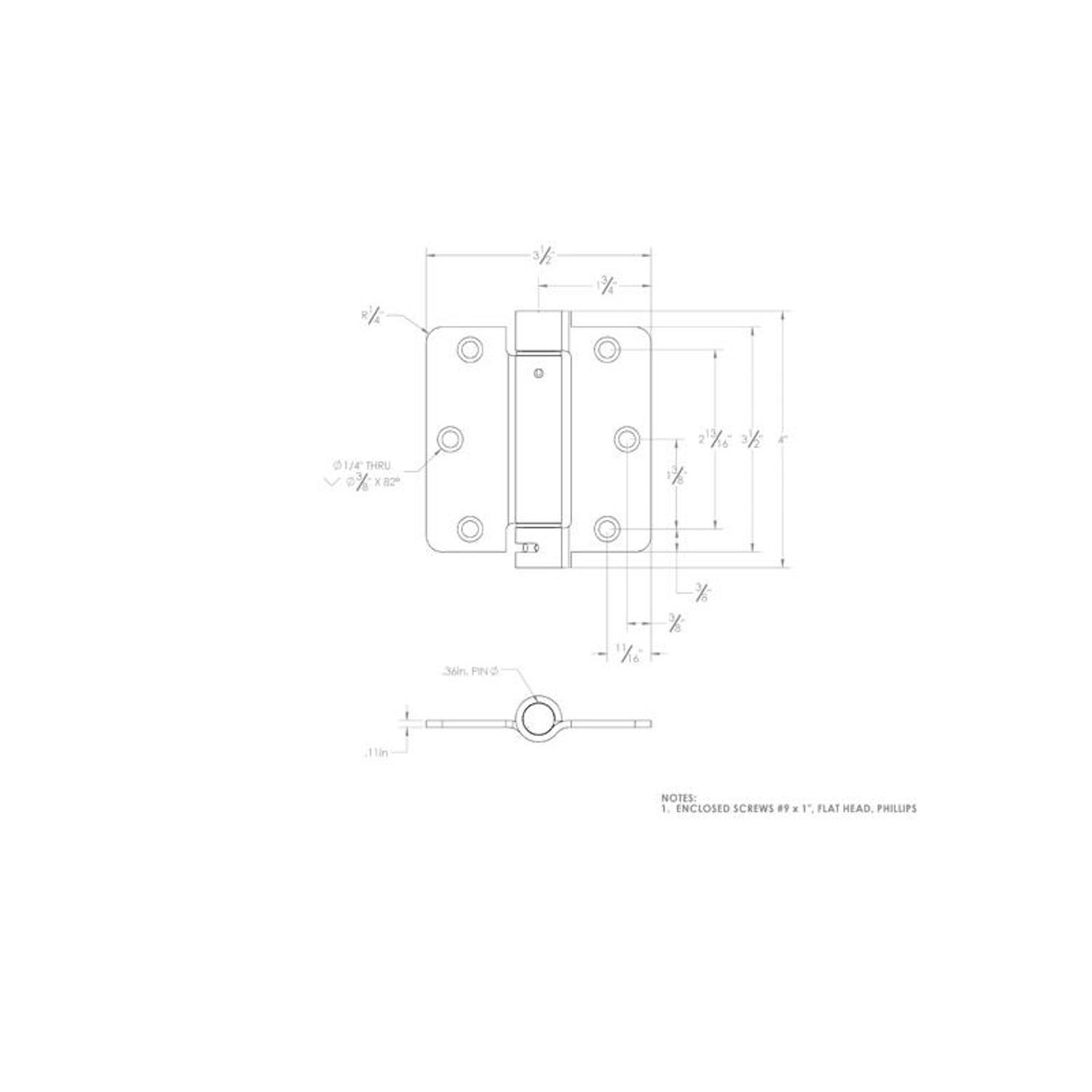 Ace 3.5 in. L Satin Brass Self Closing Hinge 1 pk