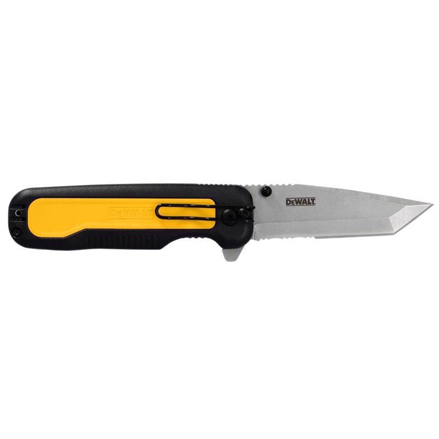 DeWalt Tanto Black/Yellow Stainless Steel > 6 in. Pocket Knife