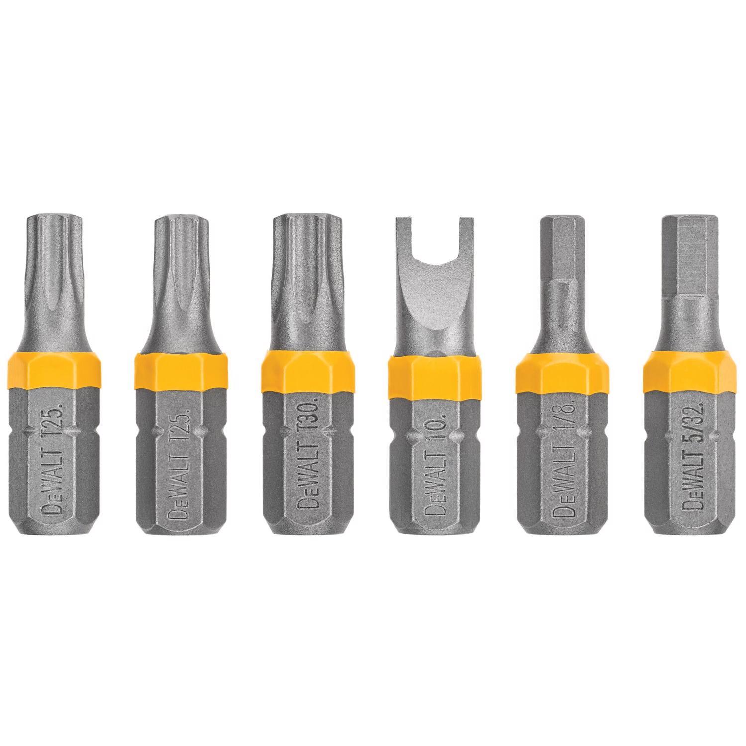 DeWalt Max Fit Assorted 1 in. L Security Bit Set Steel 6 pk