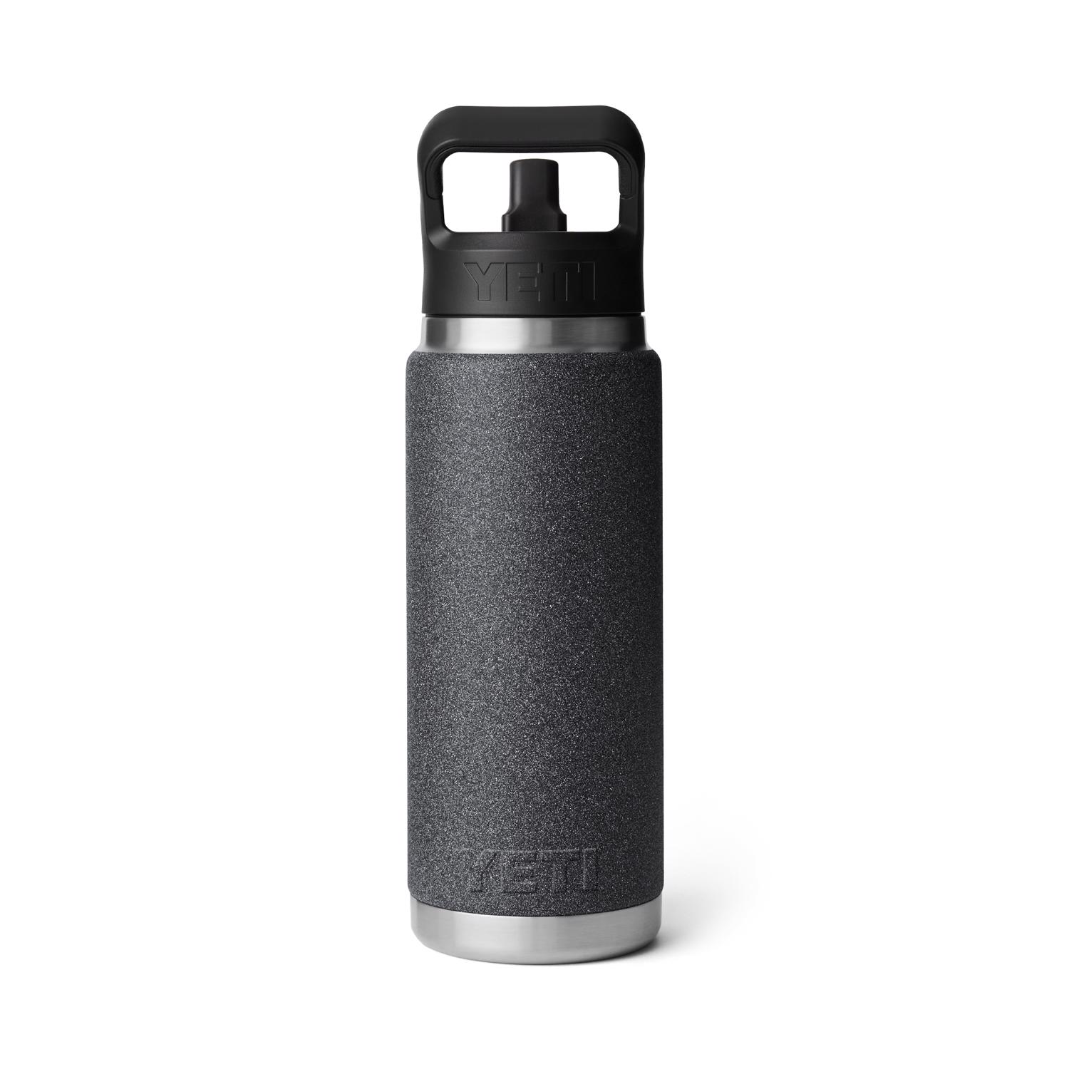 YETI Rambler 26 oz Black Stone BPA Free Bottle with Straw Cap