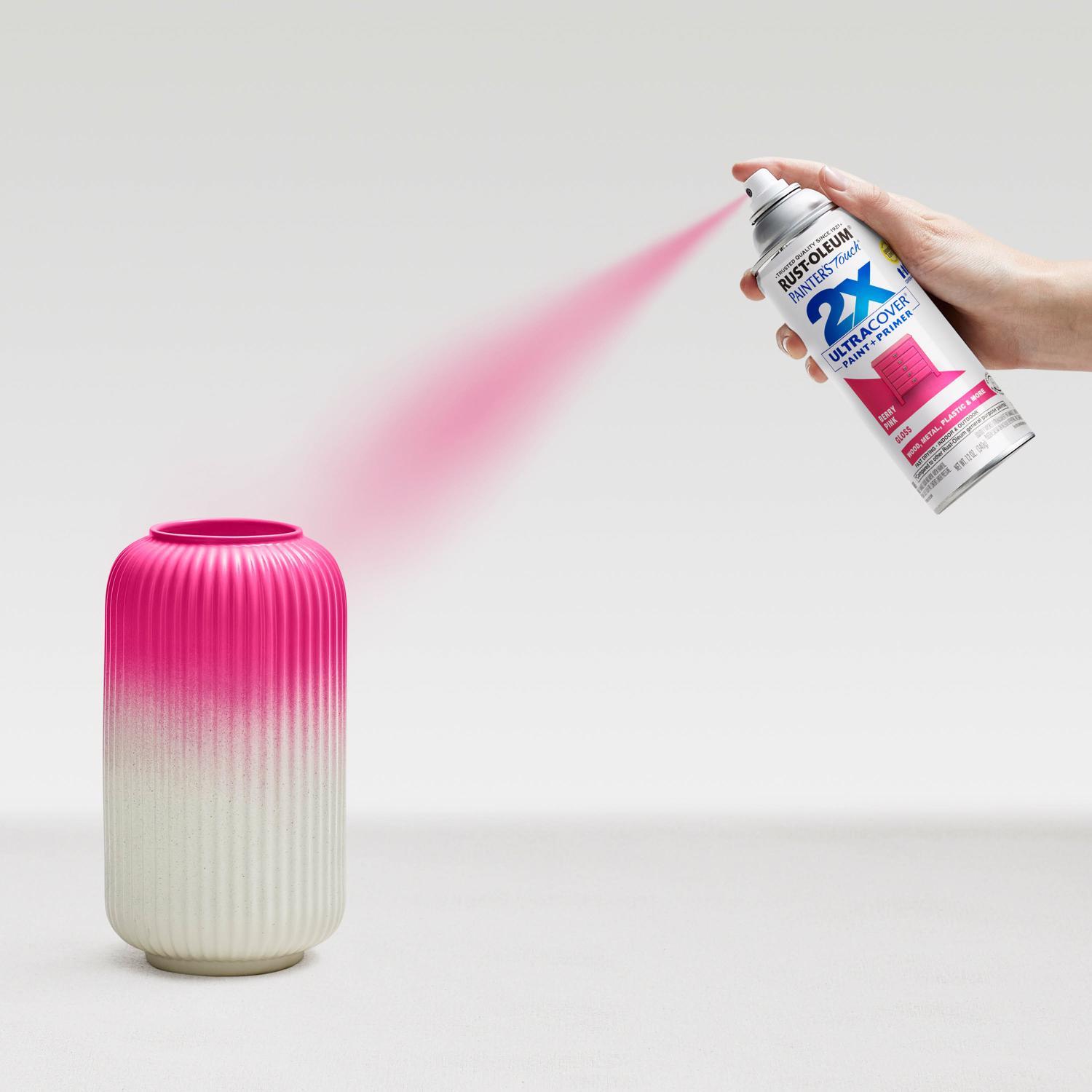 Rust-Oleum Painter's Touch 2X Ultra Cover Gloss Berry Pink Paint+Primer Spray Paint 12 oz