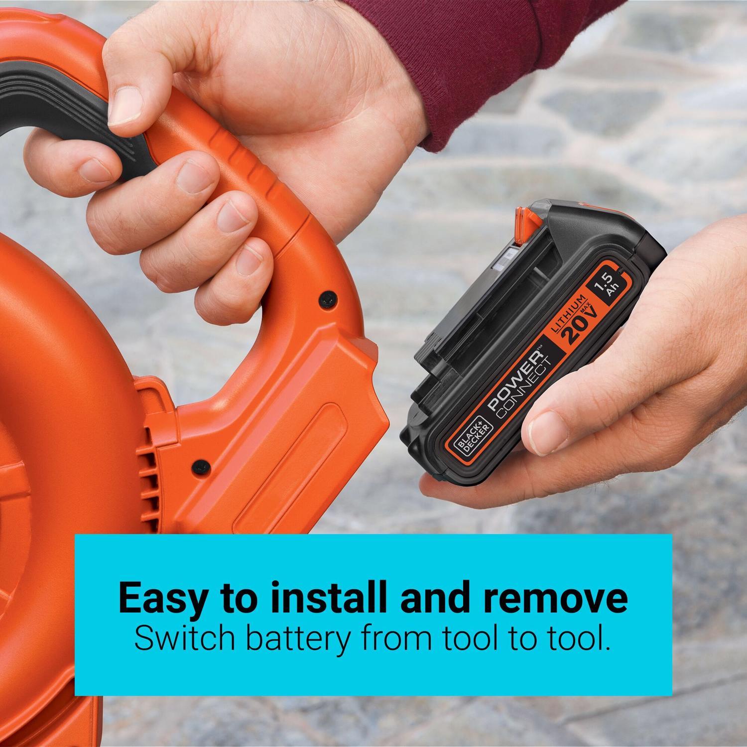 Black+Decker 20V MAX LBXR20 1.5 Ah Lithium-Ion Battery 1 pc