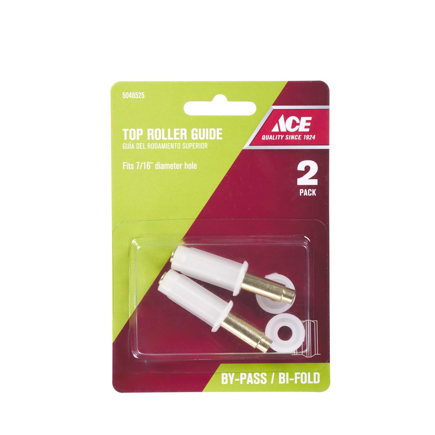 Ace 11/16 in. D White Plastic/Steel Bi-fold Door Guide 2 pc
