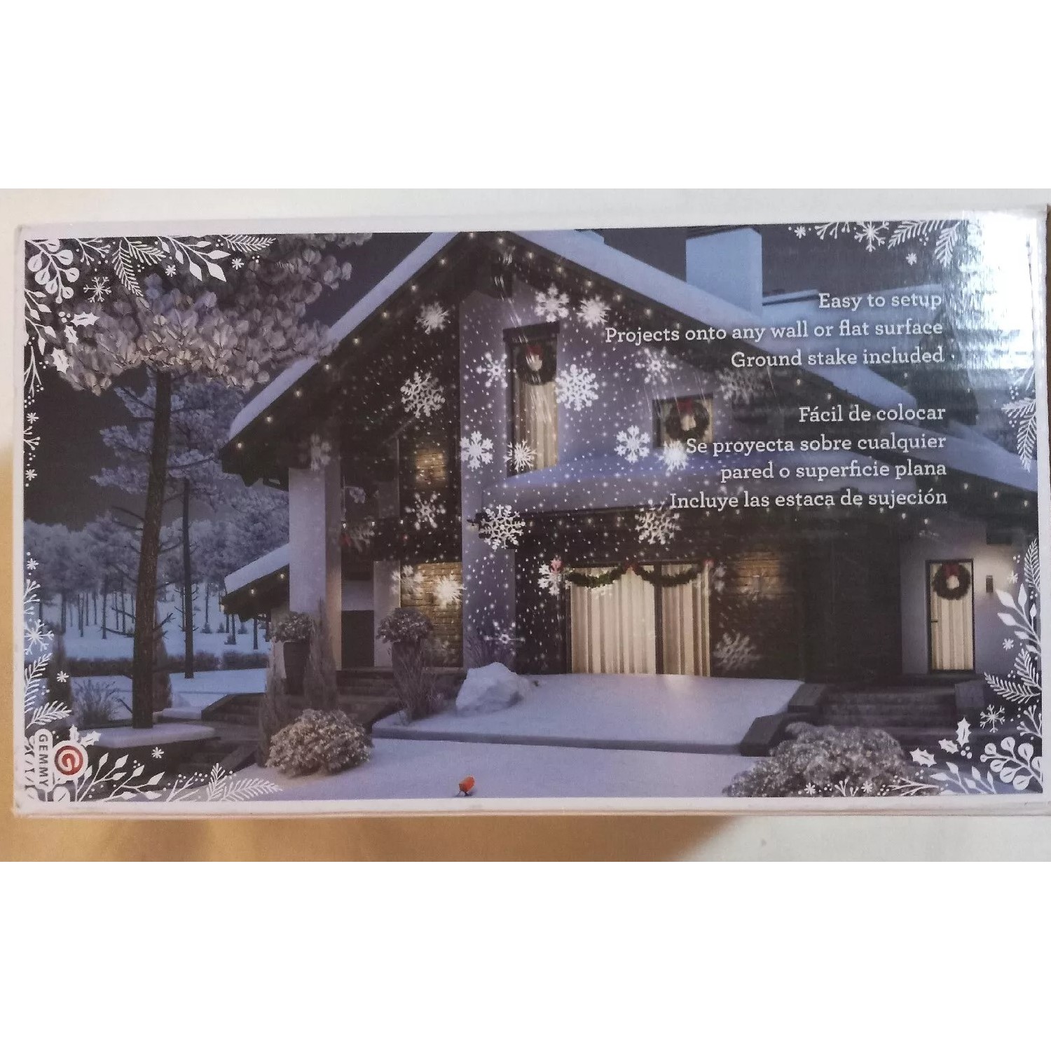 Gemmy Lightshow Snow Flakes LED Light Show Projector White 4 Lights Black