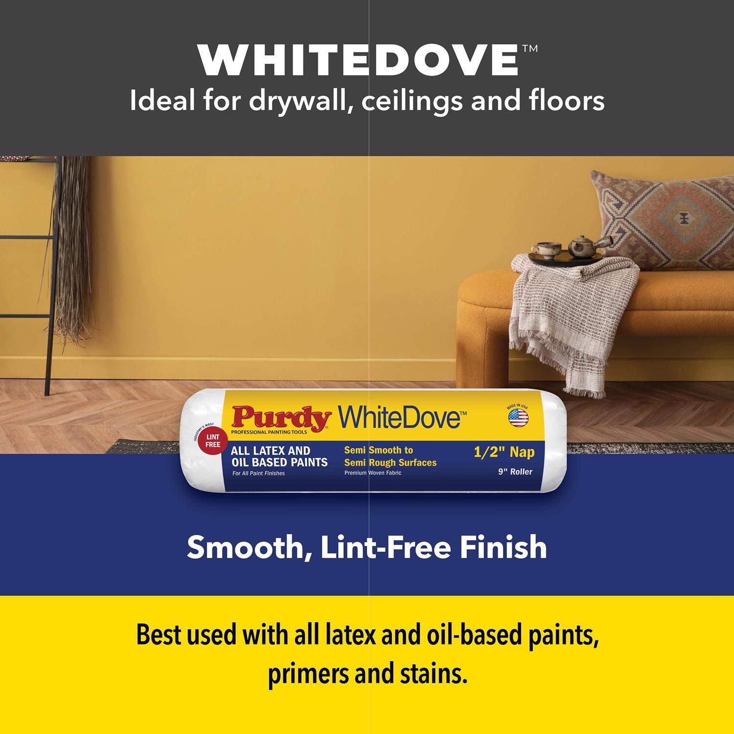 Purdy White Dove Woven Fabric 4.5 in. W X 3/8 in. Jumbo Mini Paint Roller Cover 2 pk