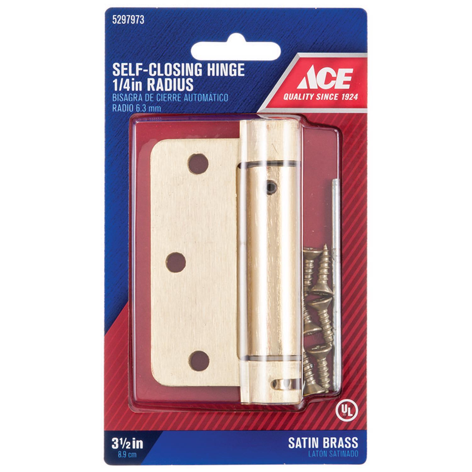 Ace 3.5 in. L Satin Brass Self Closing Hinge 1 pk