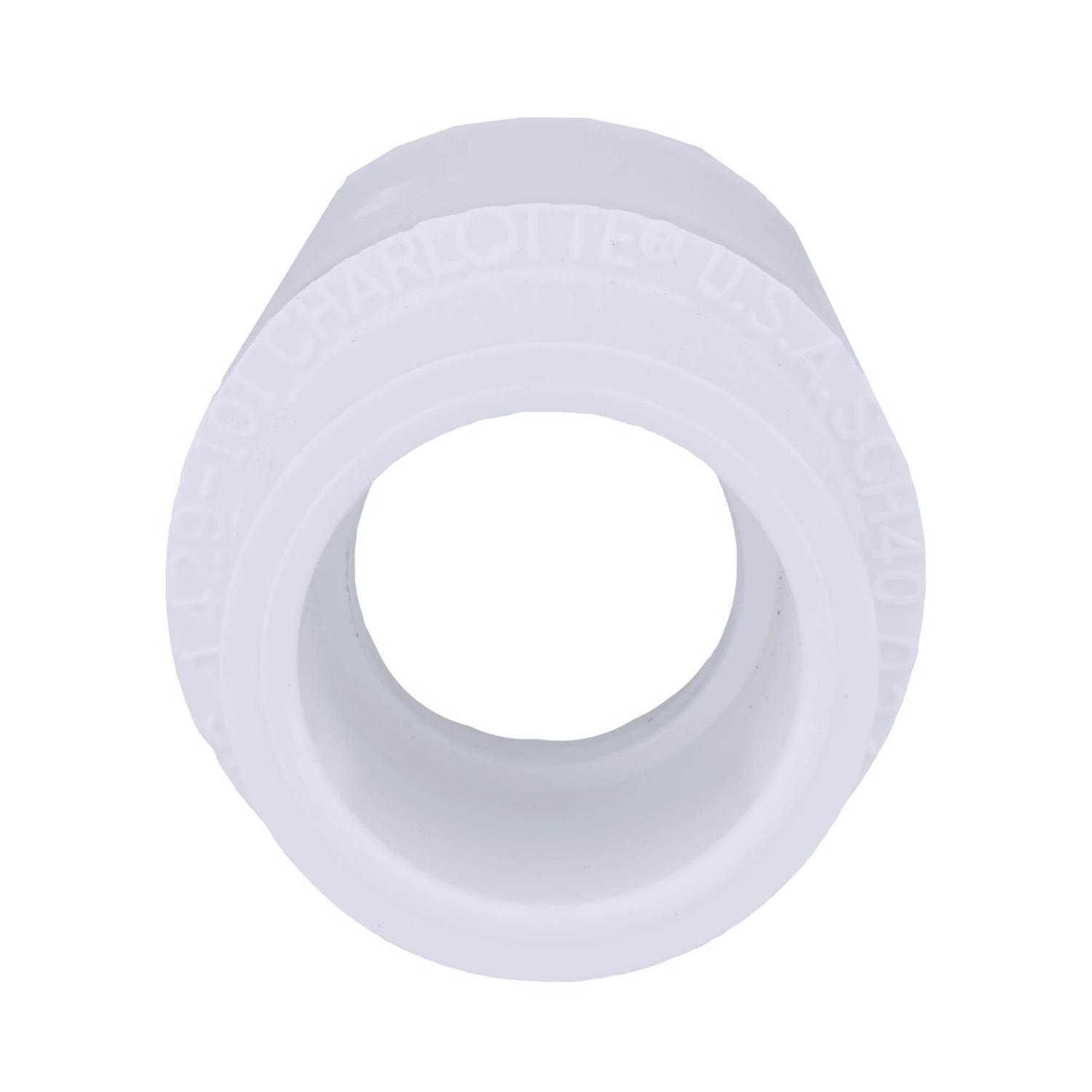 Charlotte Pipe Schedule 40 3/4 in. Slip X 1/2 in. D Slip PVC Coupling 1 pk