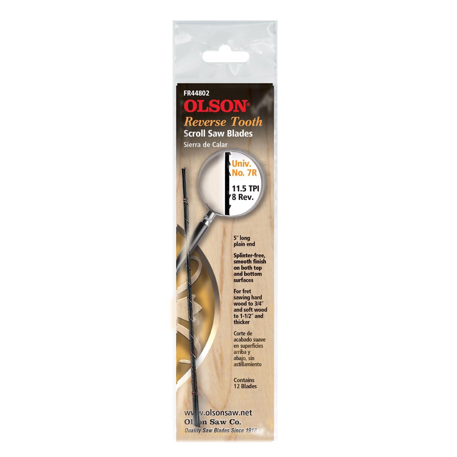 Olson 5in. Carbon Steel Scroll Saw Blade 11.5 TPI 12 Pack