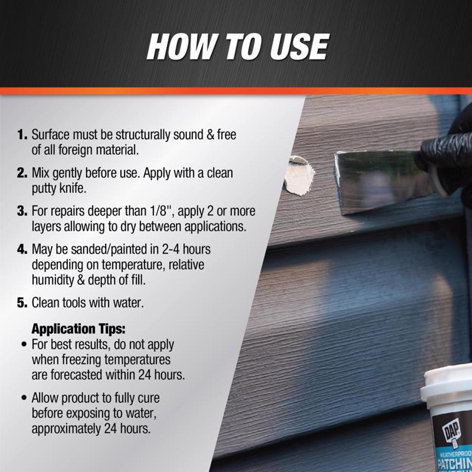 DAP Patching Compound Ready to Use White Exterior Filler 16 oz