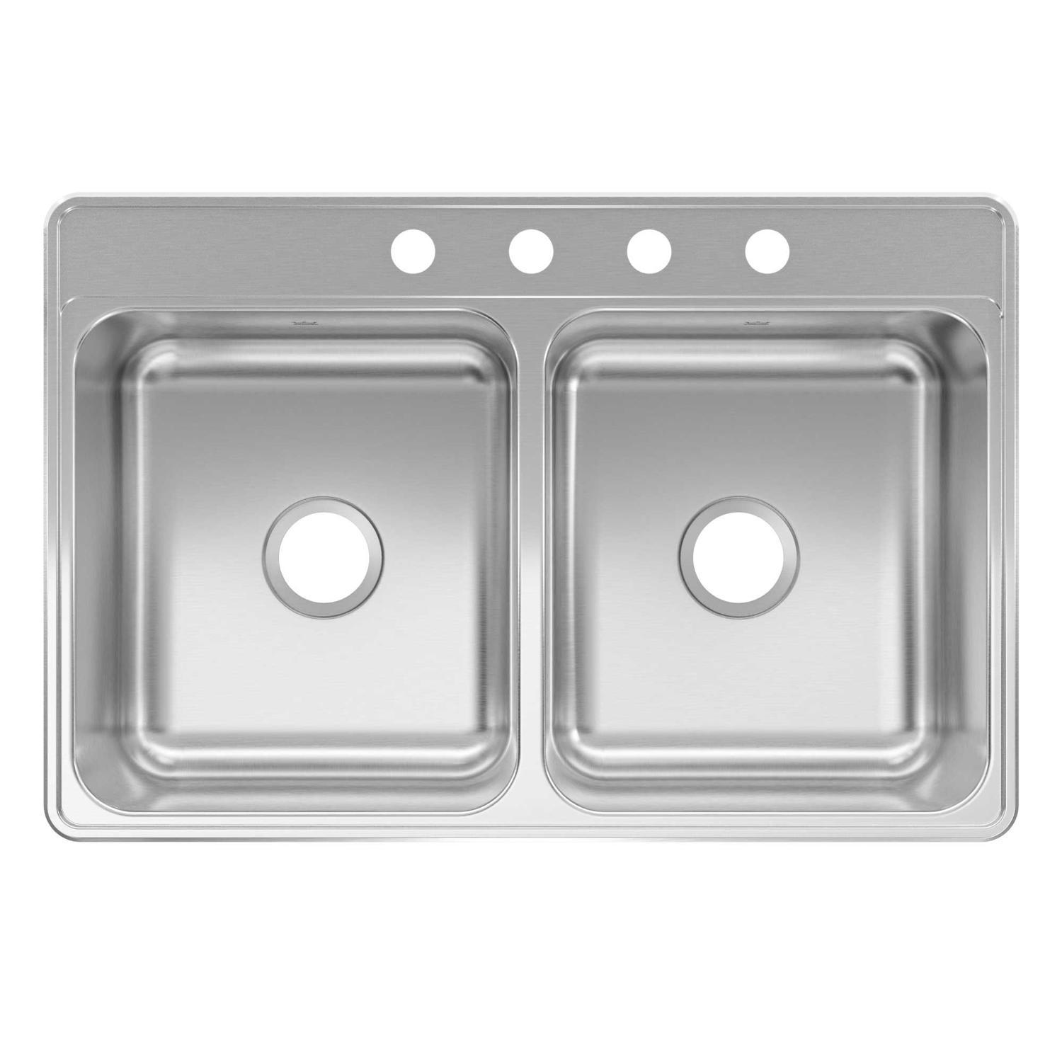 Kindred Creemore Stainless Steel Top Mount 33 in. W X 22 in. L Double Bowl Kitchen Sink