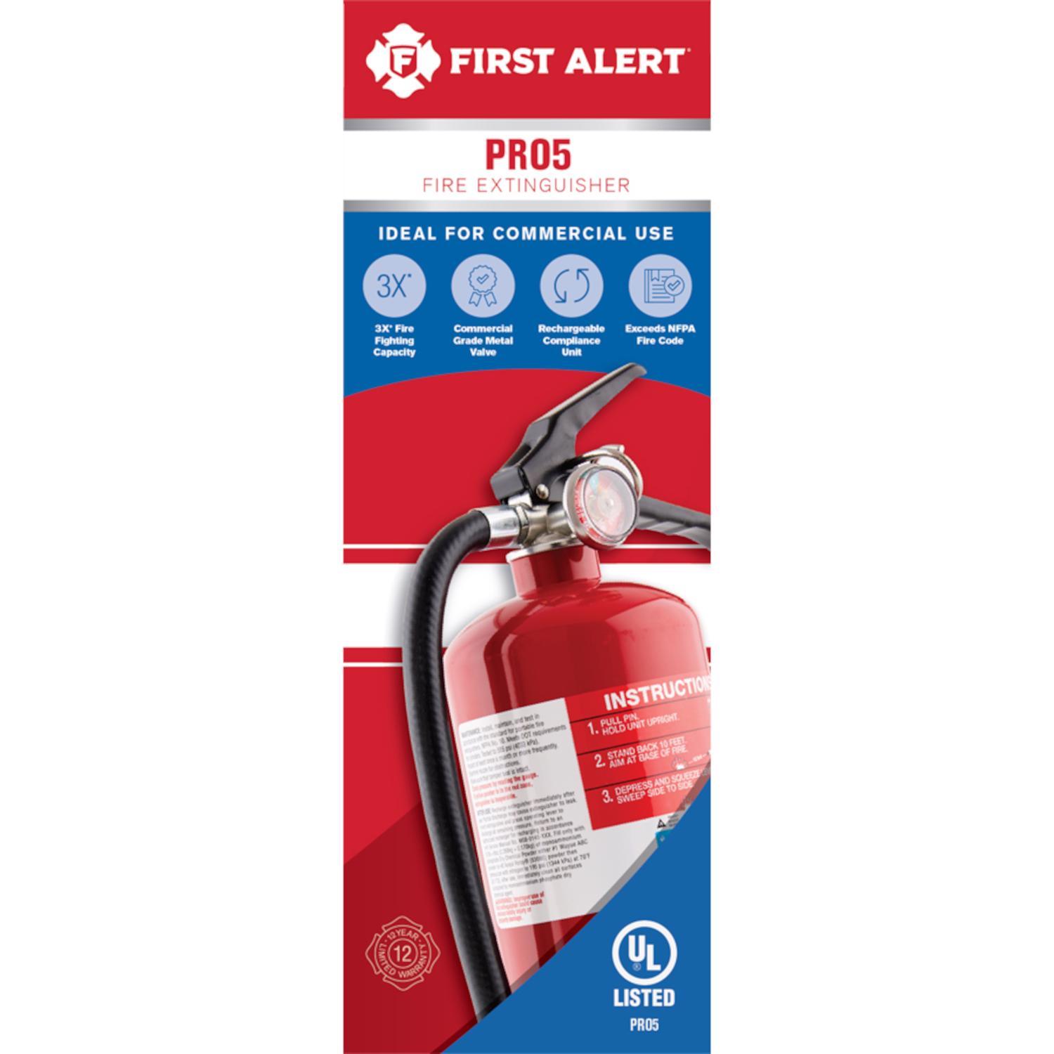 First Alert Pro Series 5 lb Fire Extinguisher For Household OSHA/US Coast Guard Agency Approval