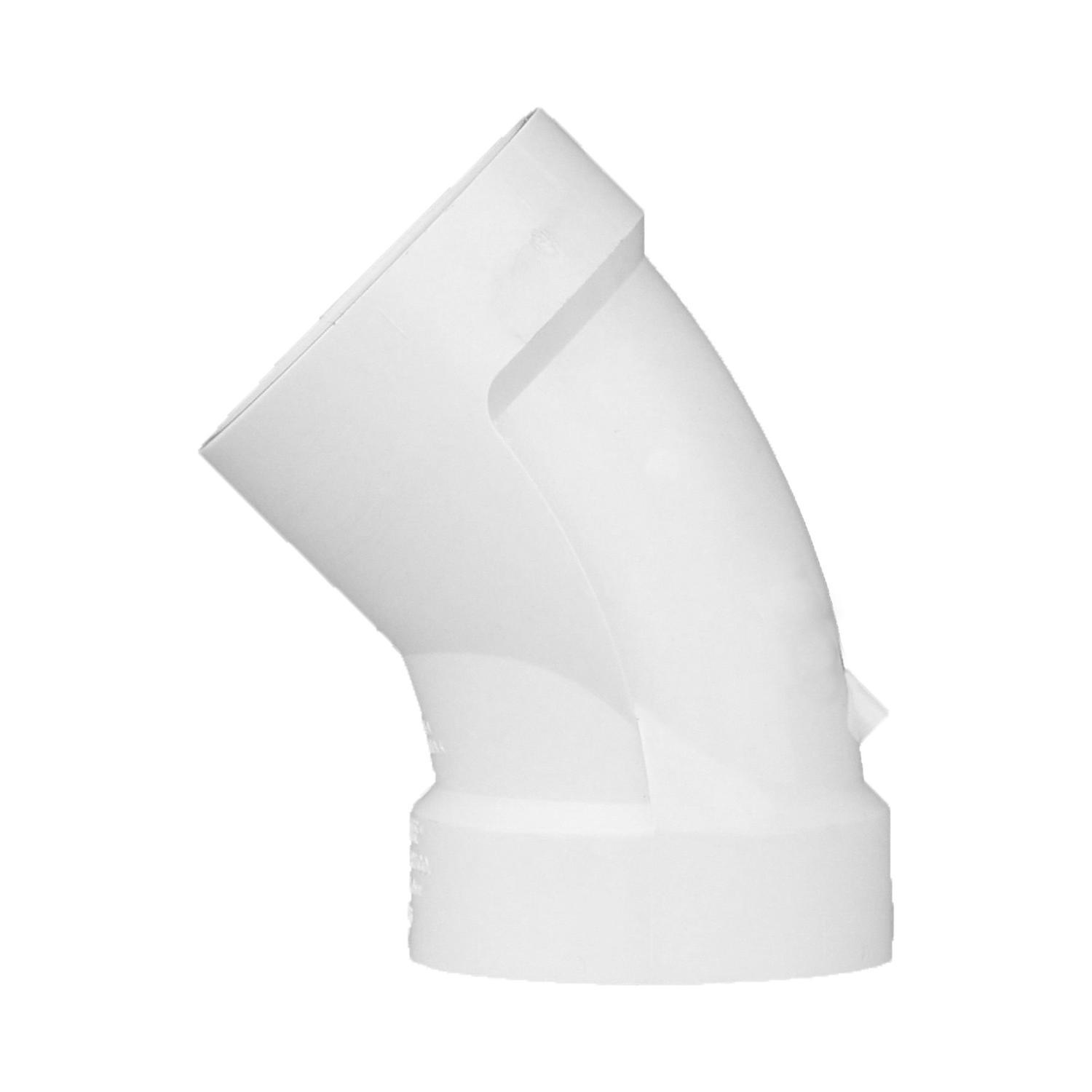 Charlotte Pipe Schedule 40 2 in. Hub X 2 in. D Hub PVC 45 Degree Elbow 1 pk