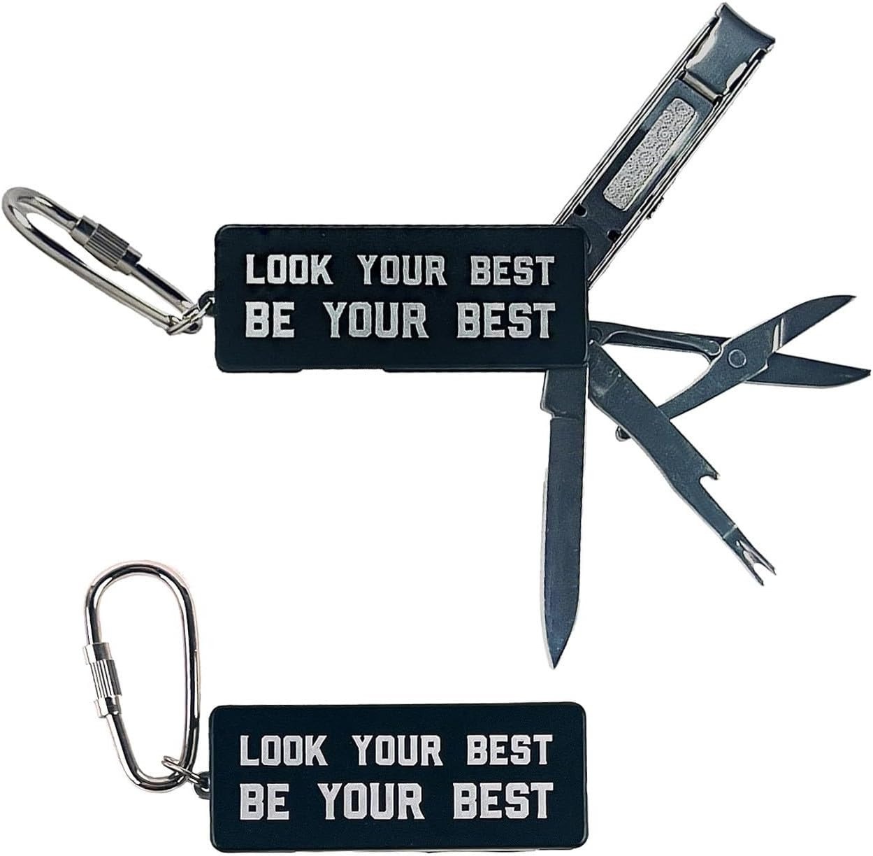 Trixie & Milo The Dapper Gent - Pocket Manicure Tool, Nail Clippers, Nail File & Exfoliator, Mini Straight Blade, Trimming Scissors, Unique Gifts for Men 