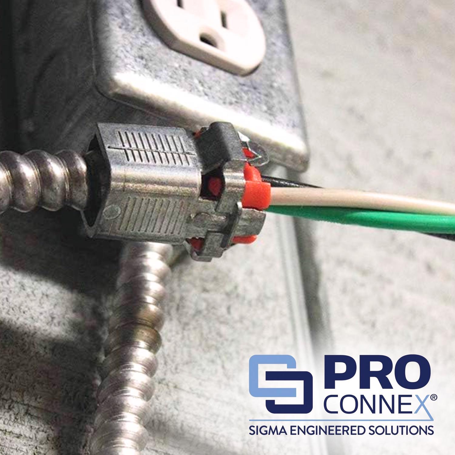Sigma Engineered Solutions ProConnex 3/8 in. D Die-Cast Zinc Double Snap Lock Connector For AC, MC a