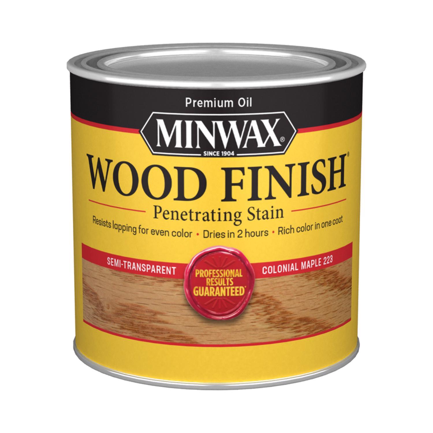 Minwax Wood Finish Semi-Transparent Colonial Maple Oil-Based Penetrating Wood Stain 1/2 pt
