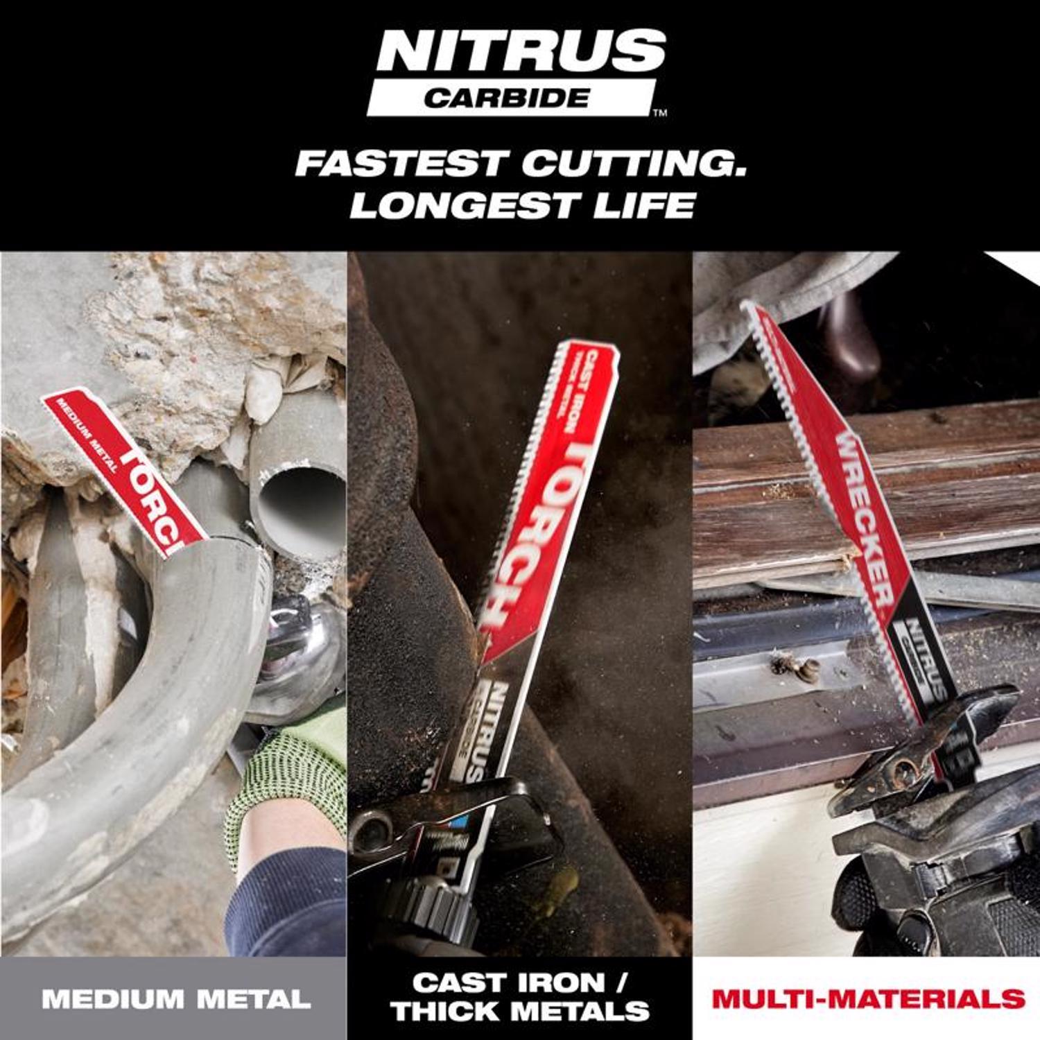 Milwaukee Torch 9 in. Nitrus Carbide Reciprocating Saw Blade 10 TPI 1 Pack