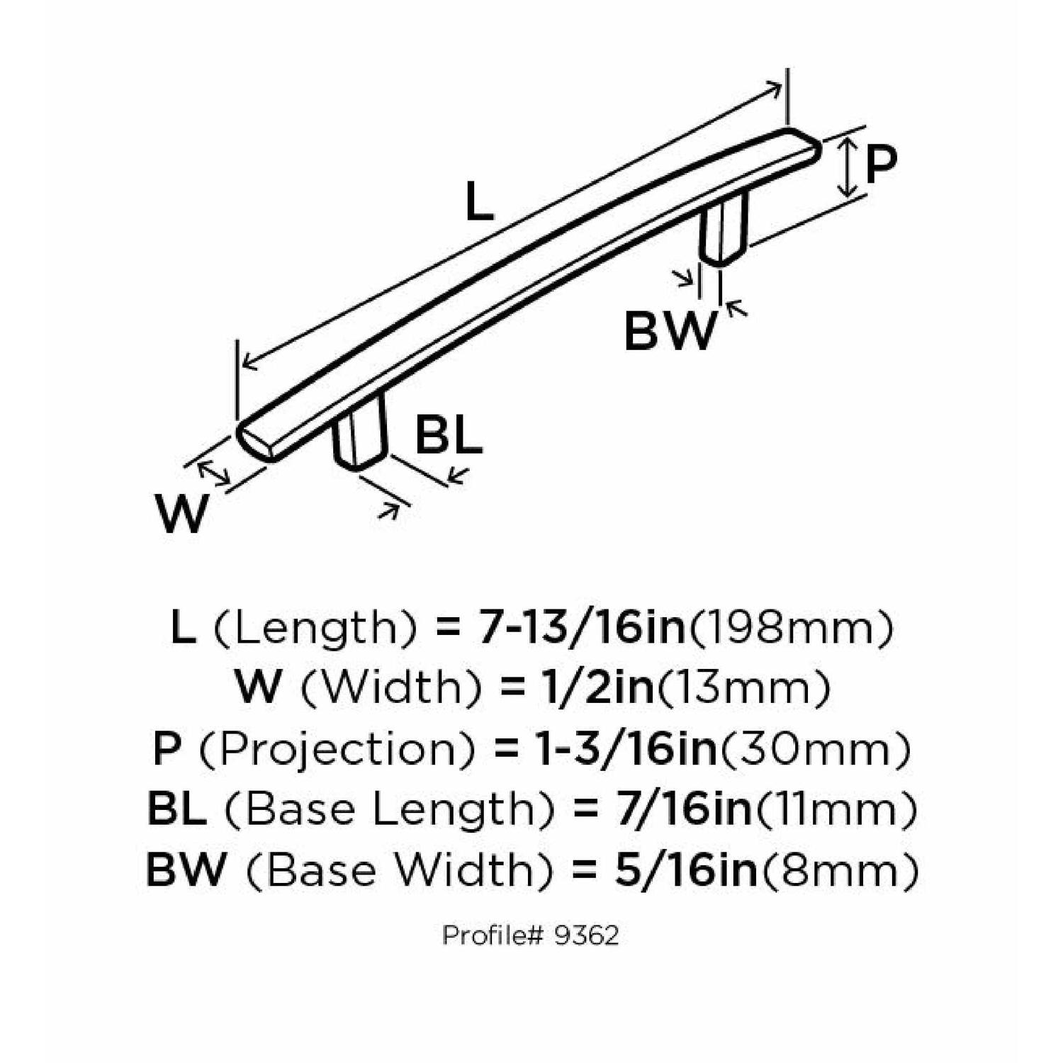 Amerock Cyprus Contemporary Arch Cabinet Pull 5-1/16 in. Satin Nickel 1 pk