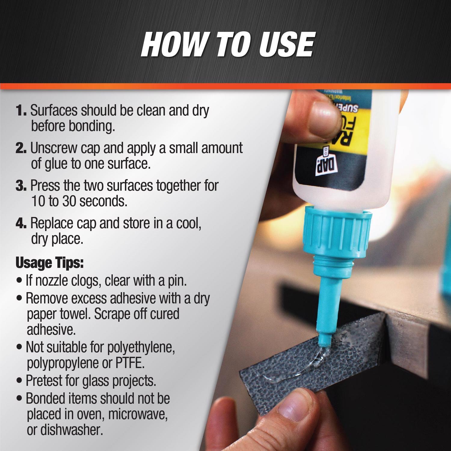 DAP RapidFuse High Strength Glue Clear All Purpose Adhesive 0.85 oz