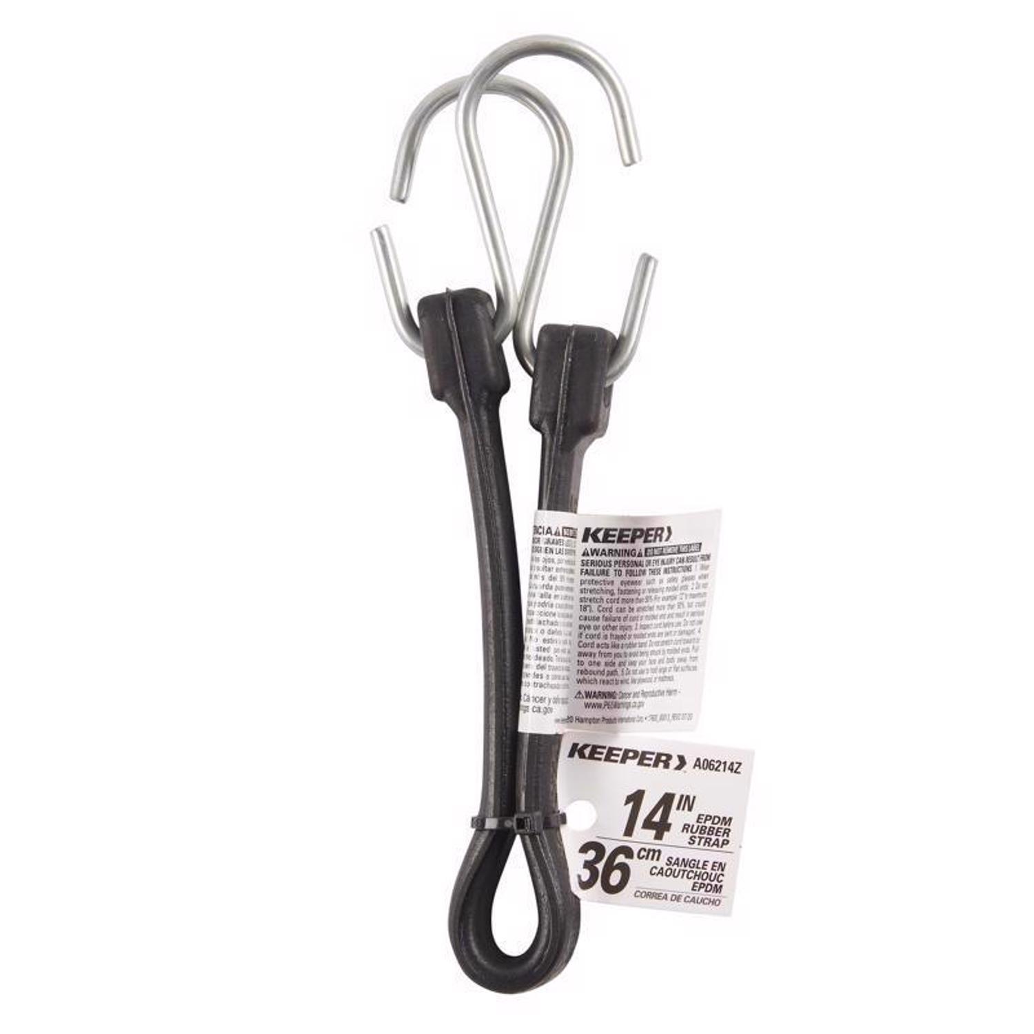 Keeper Black Tarp Strap 14 in. L 1 pk