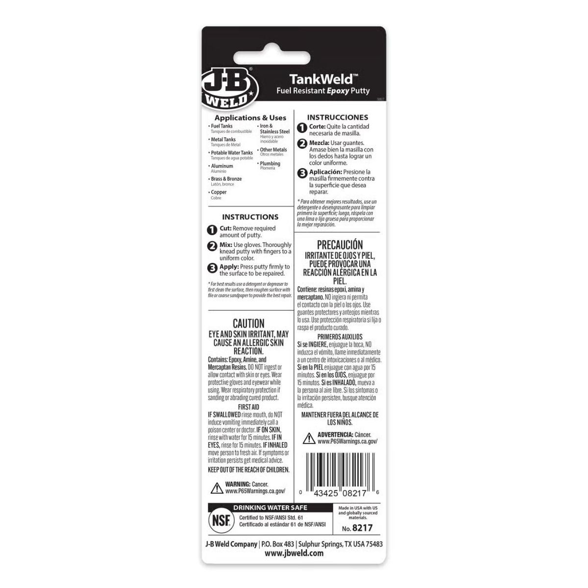 J-B Weld TankWeld High Strength Automotive Epoxy Putty 1 oz.