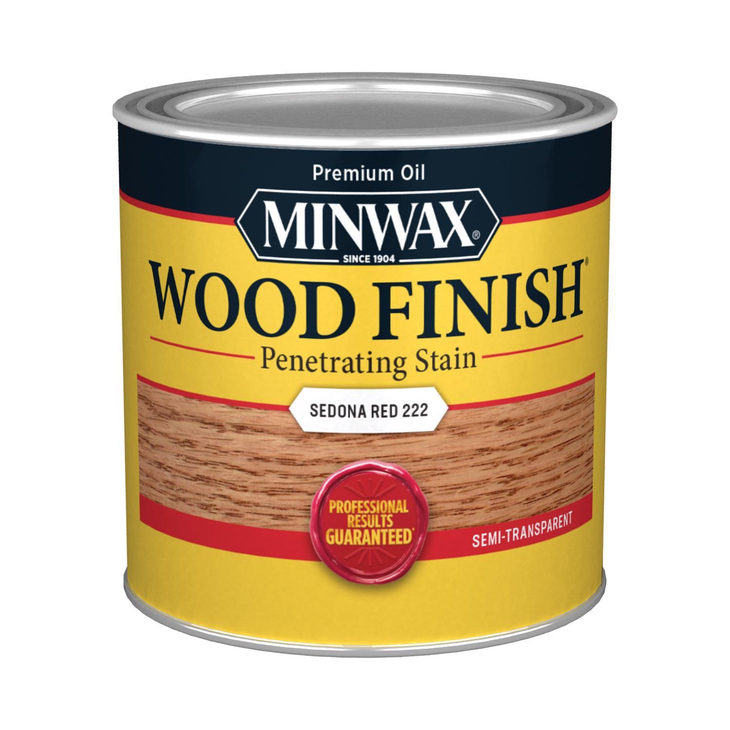 Minwax Wood Finish Semi-Transparent Sedona Red Oil-Based Penetrating Wood Stain 1/2 pt