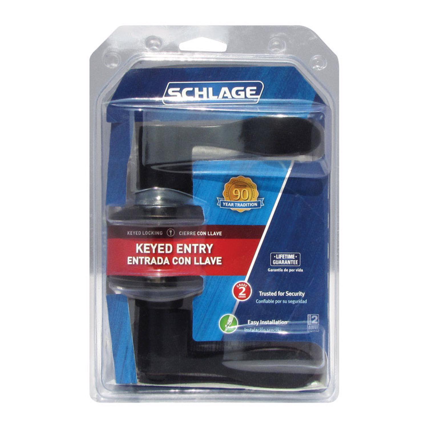 Schlage Accent Aged Bronze Entry Door Knob 1-3/4 in.