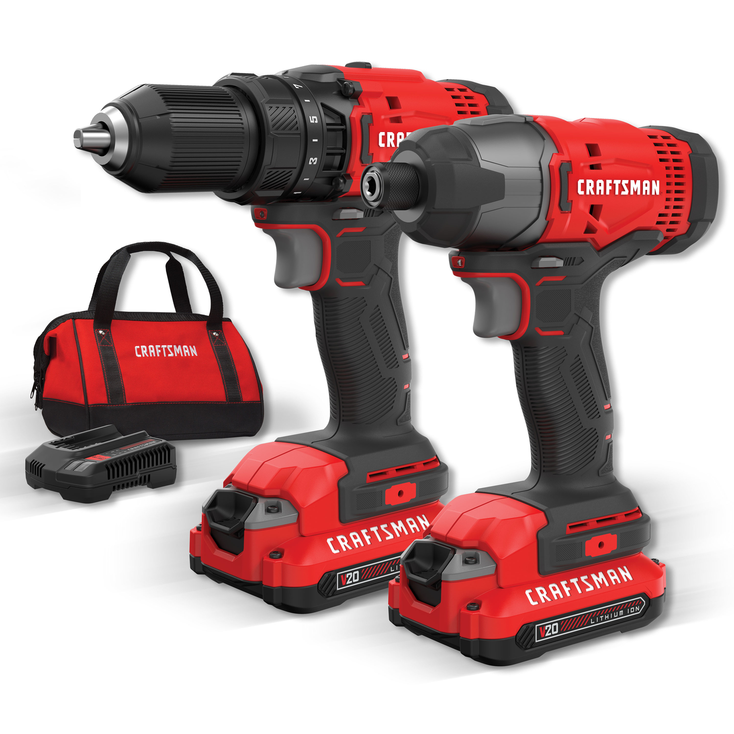 Craftsman V20 Cordless Brushed 2 Tool Drill/Driver and Impact Driver Kit
