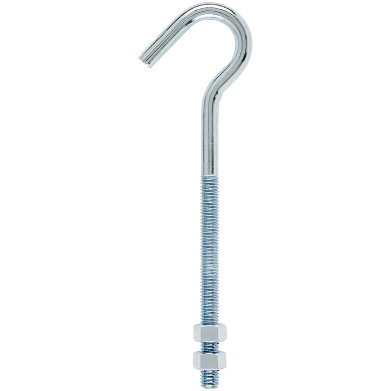 Hampton Medium Zinc-Plated Silver Steel 7.25 in. L Clothesline Bolt Hook 240 lb 1 pk