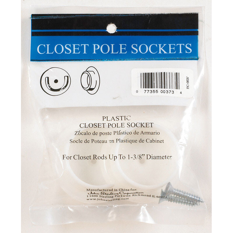 John Sterling 1-3/8 in. Dia. x 1-3/8 in. L x 1-3/8 in. L White Pole Sockets