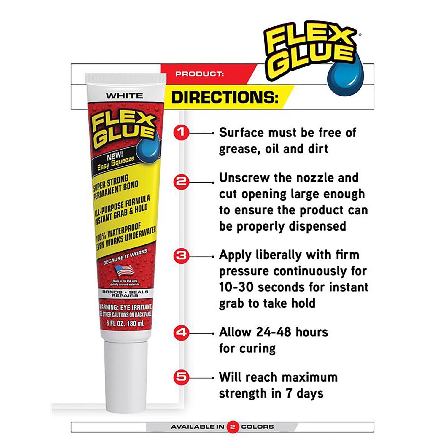 Flex Seal Family of Products Flex Glue Mini Super Strength Rubber White Adhesive 0.75 fl. oz.