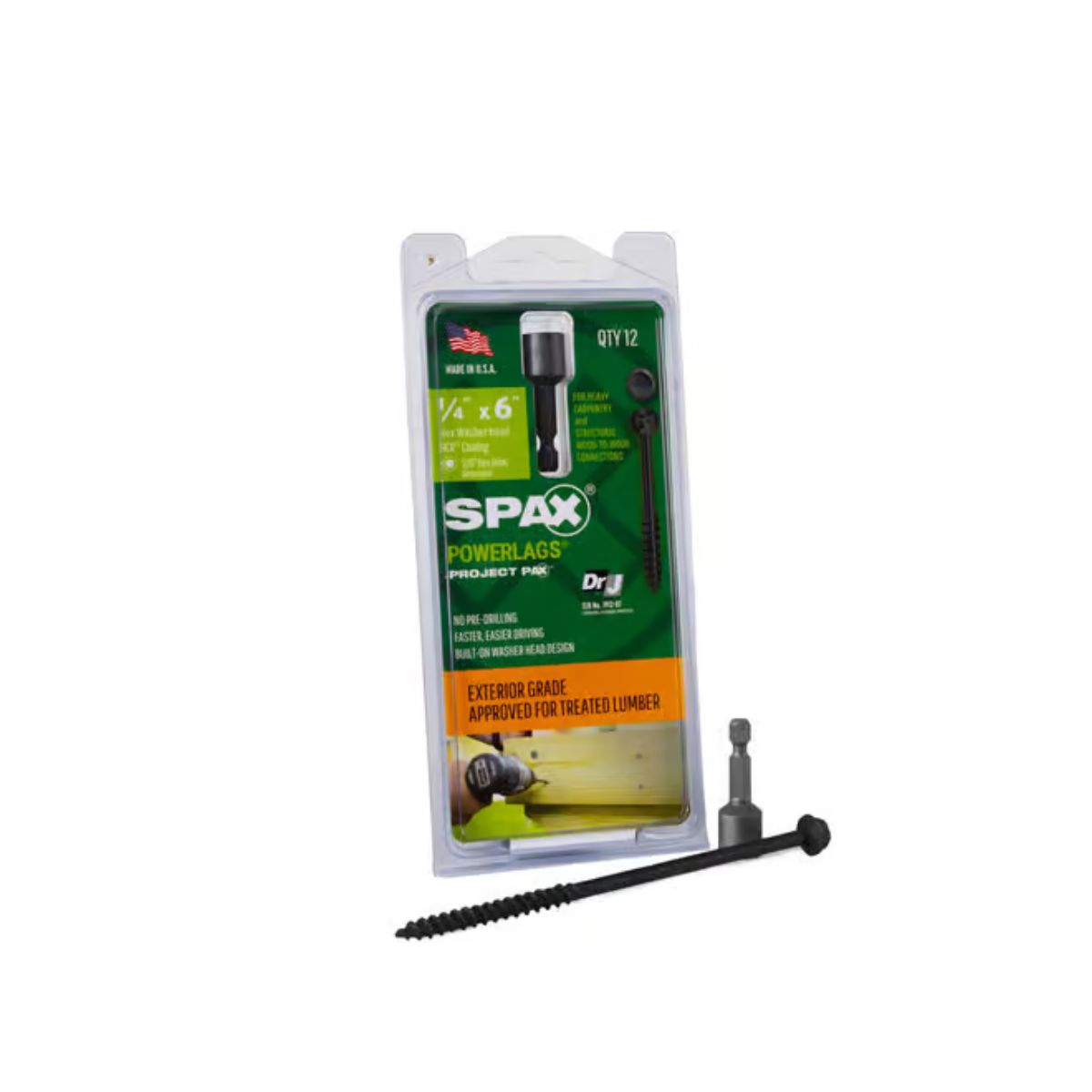 SPAX PowerLags 1/4 in. in. x 6 in. L Hex Drive Hex Washer Head Serrated Structural Screws
