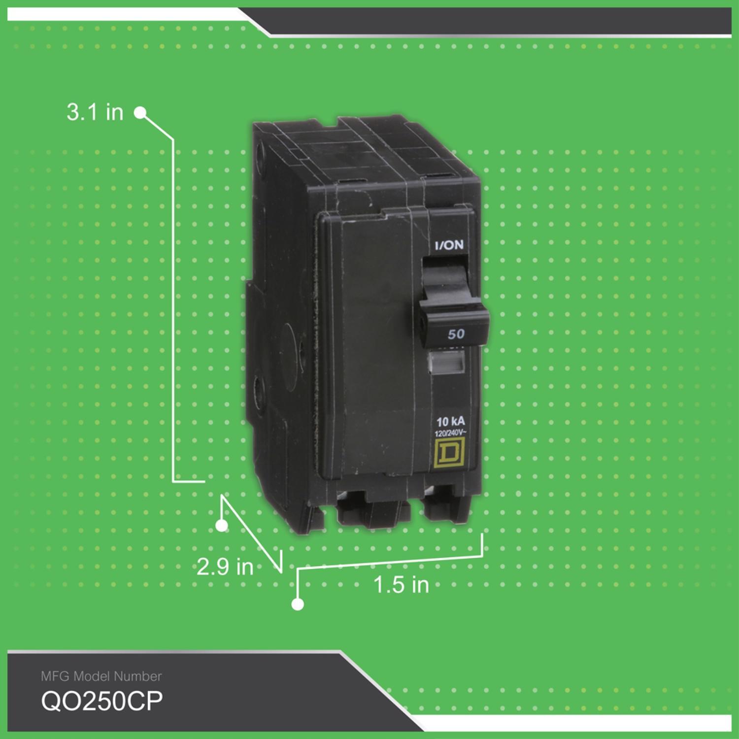 Square D QO 50 amps Plug In 2-Pole Circuit Breaker