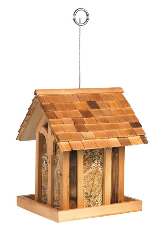 Perky-Pet Wild Bird 3.5 lb Wood Mountain Chapel Bird Feeder 1 ports
