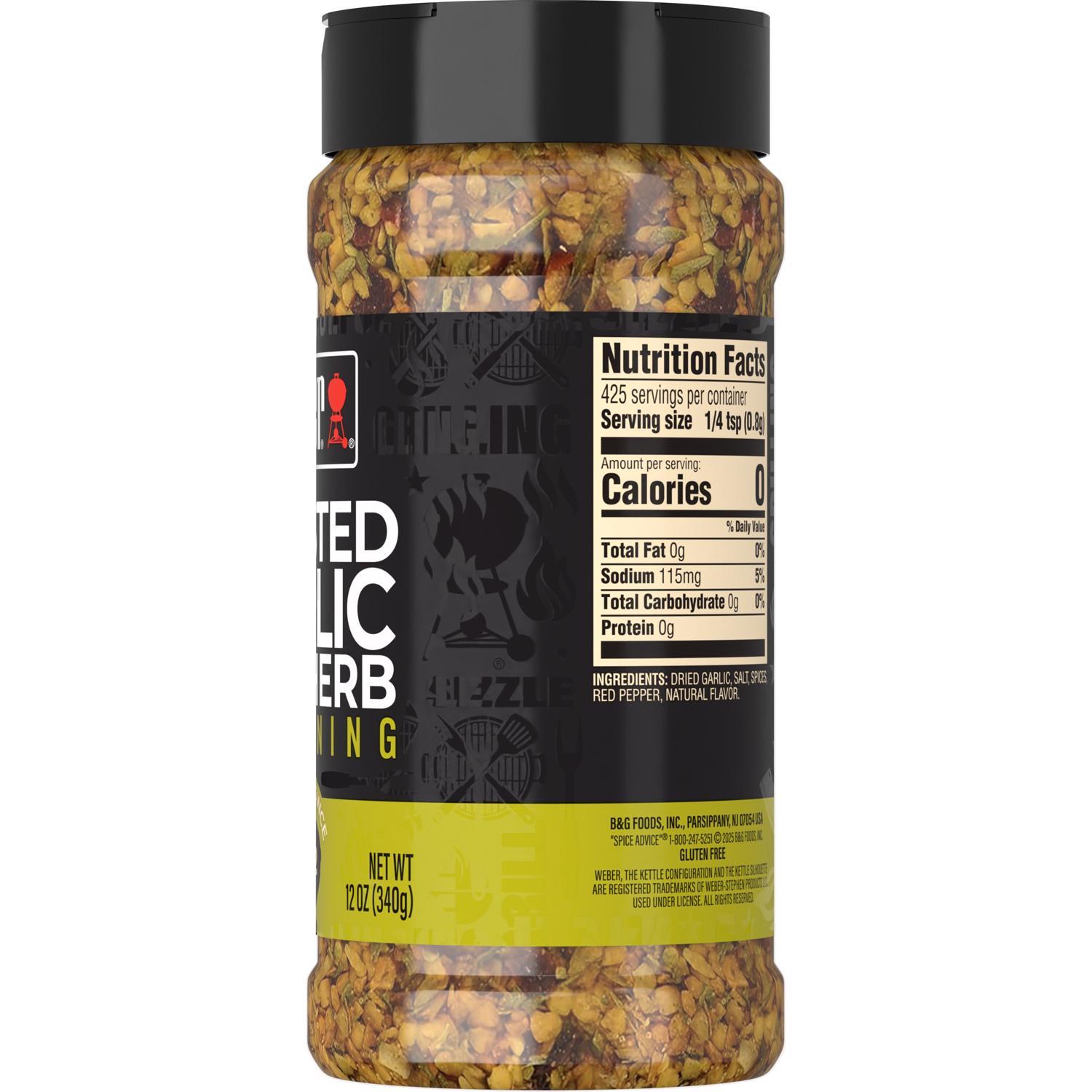 Weber Gluten Free Roasted Garlic & Herb Seasoning 12 oz