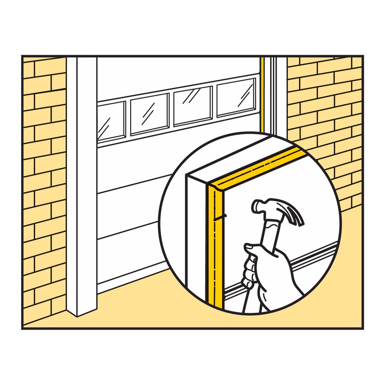 M-D Building Products White Vinyl Top & Sides Door Seal For Garage Doors 30 ft. L X 1 in.