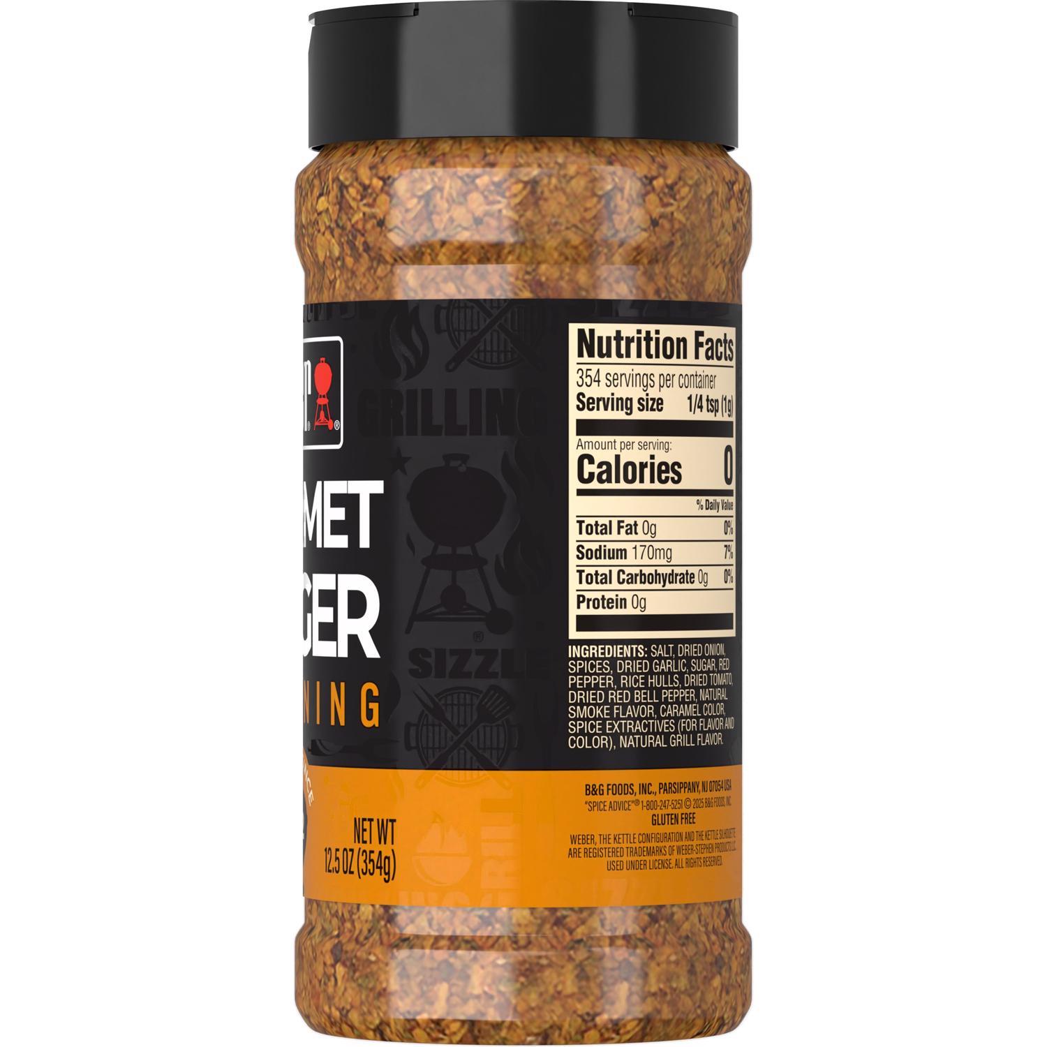 Weber Gluten Free Gourmet Burger Seasoning 12.5 oz