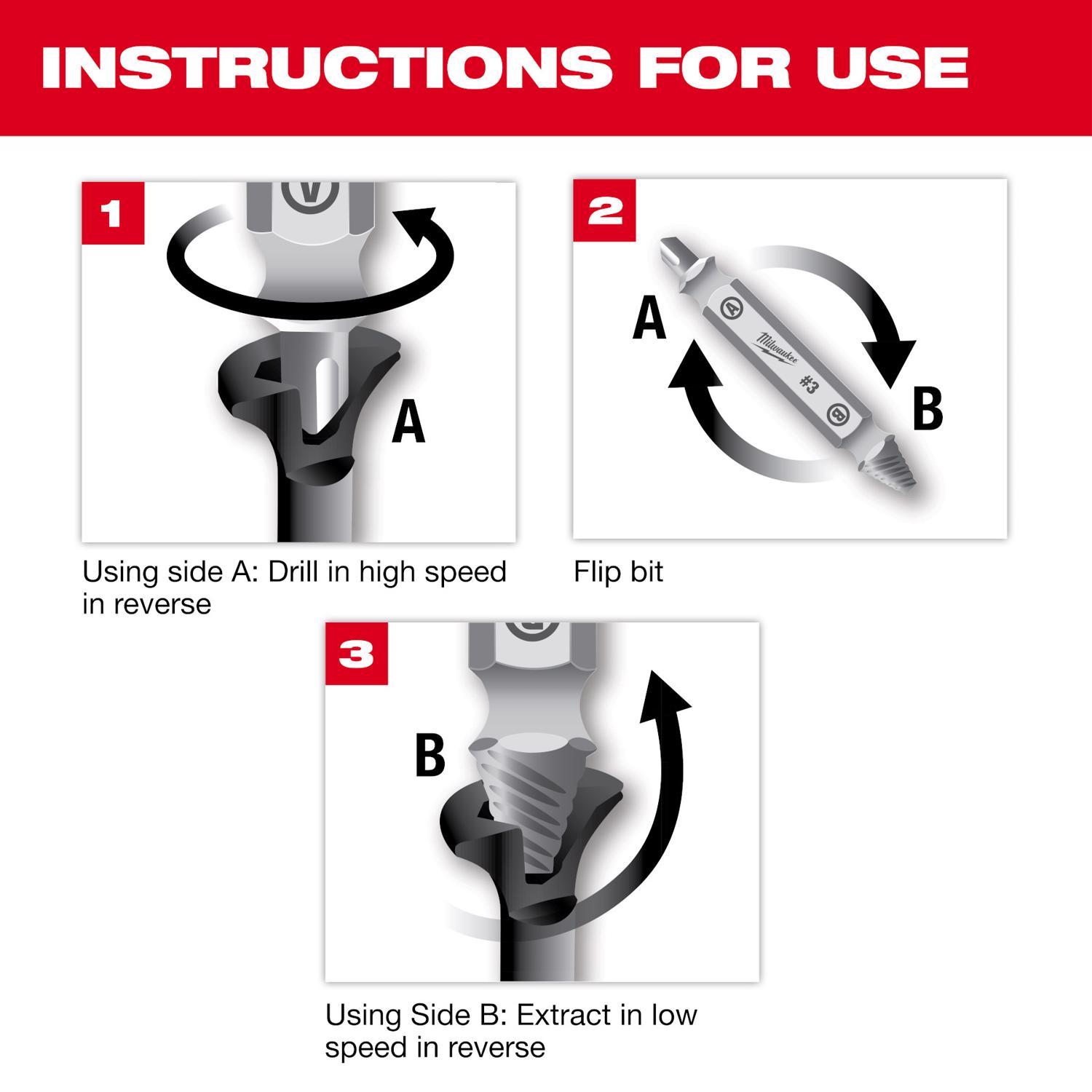Milwaukee Steel Screw Extractor Set 4 pc